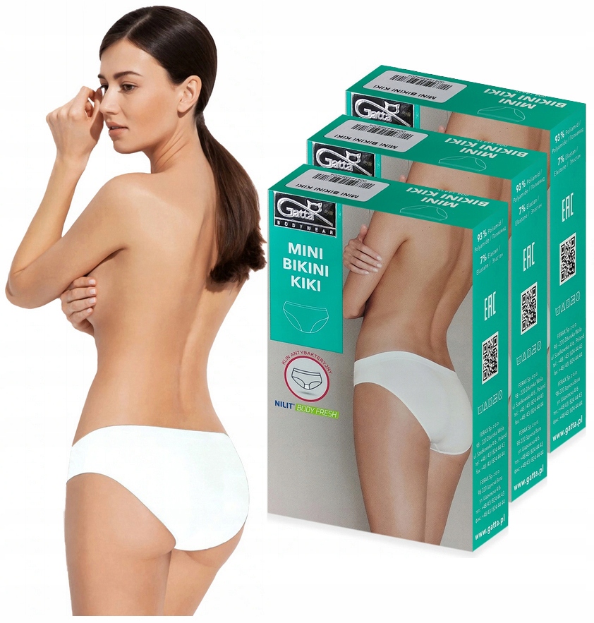 

Gatta 3 Sztuki Majtki Figi Kiki Bikini Białe XL