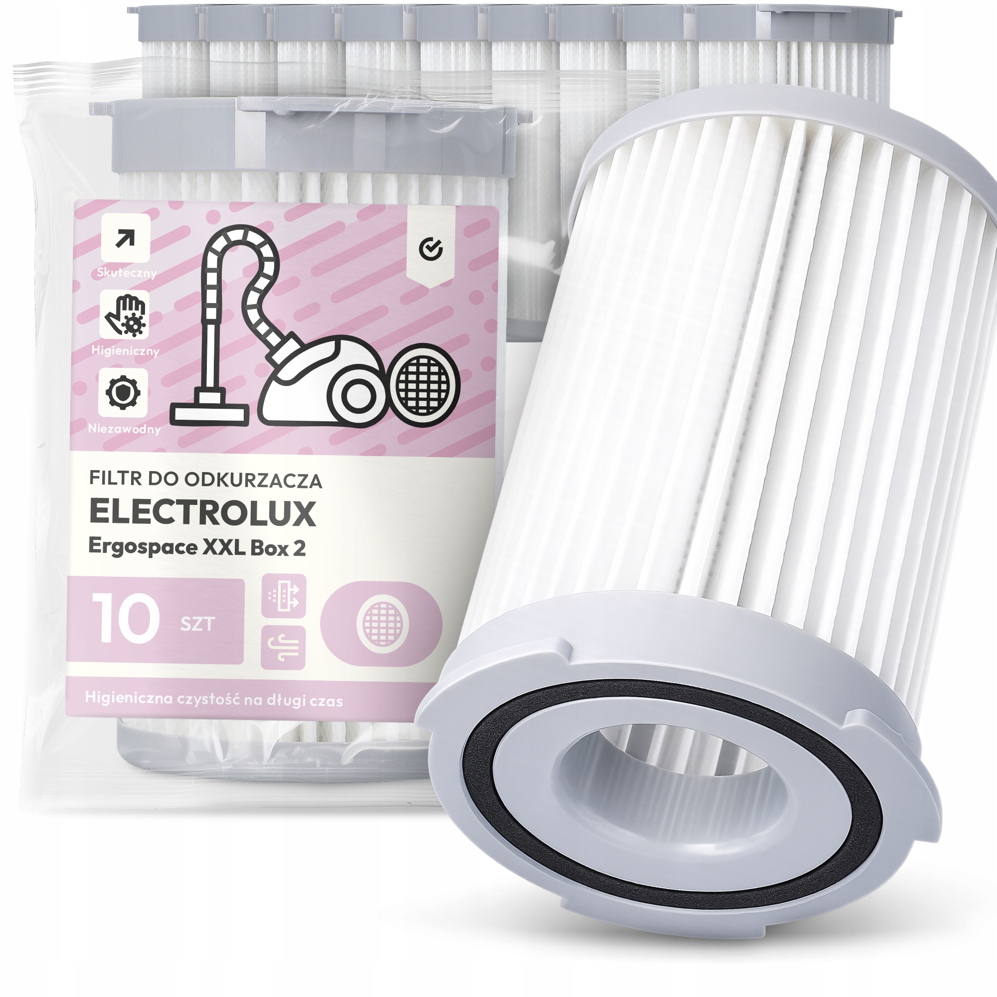 10 x Vzduchový Filtr pro vysavač Electrolux Ergospace XXL Box 2 Hepa Em-w