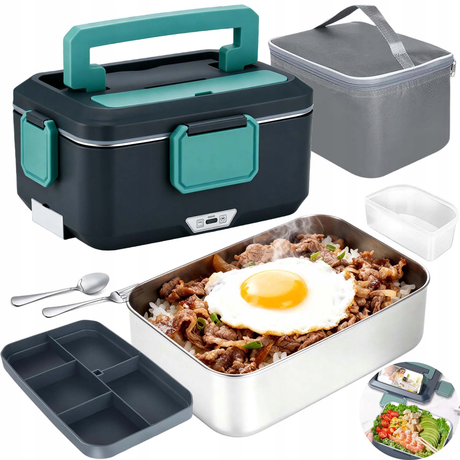 Elektrický Obědový Box Nádoba Ohřívač Oběda Do Kanceláře Auta Tira 12/24V