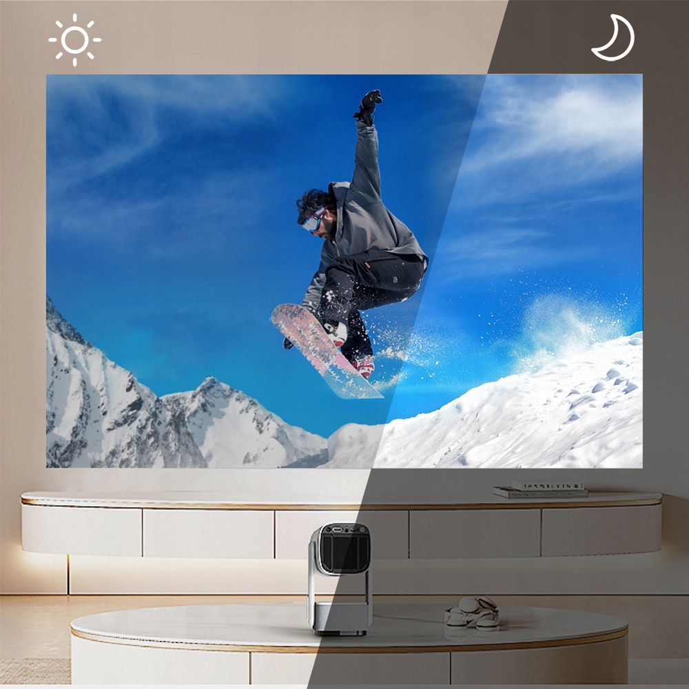 Projektor rzutnik przenośny obrotowy mini Android 11 SMART TV +HDMI Manta Żywotność lampy w trybie normalnym 30000 h