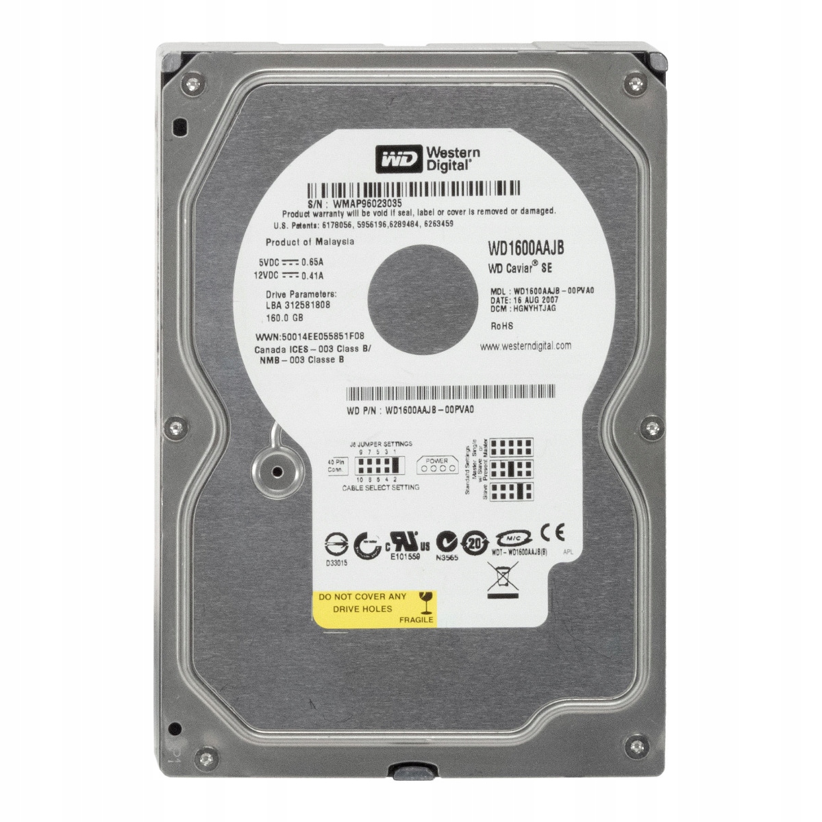 Wd Caviar Se 160GB 7.2K 8MB Ata 3.5'' WD1600AAJB