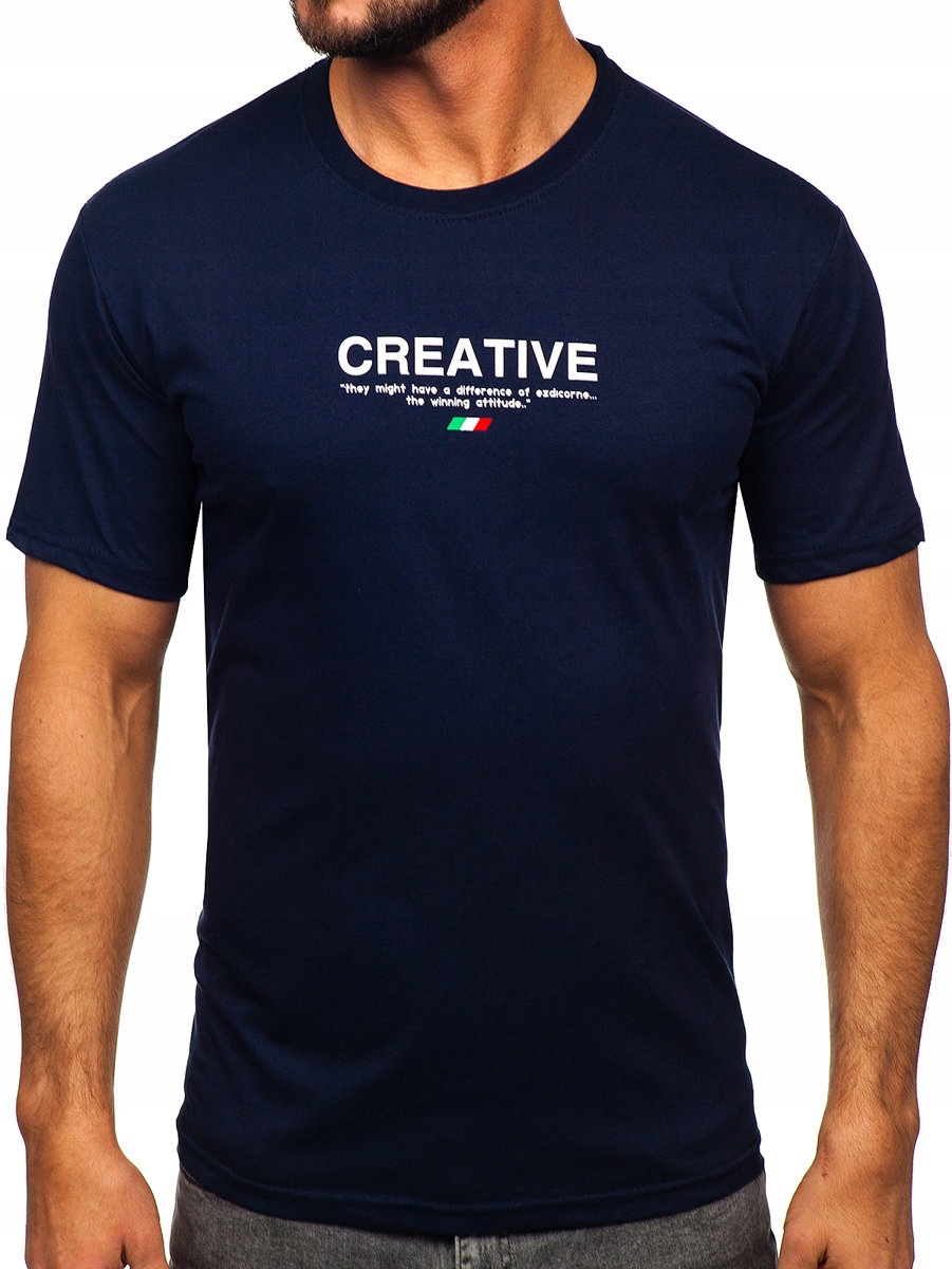 

T-shirt Koszulka Męska Granatowa 14759 Denley_l