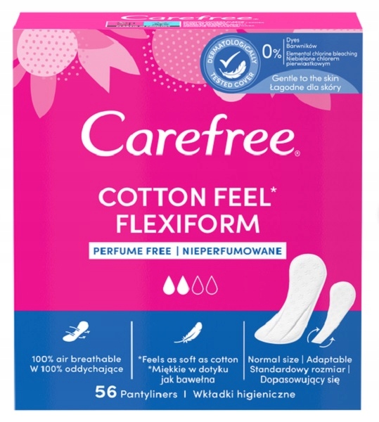 

Carefree Wkładki higieniczne Cotton 56szt