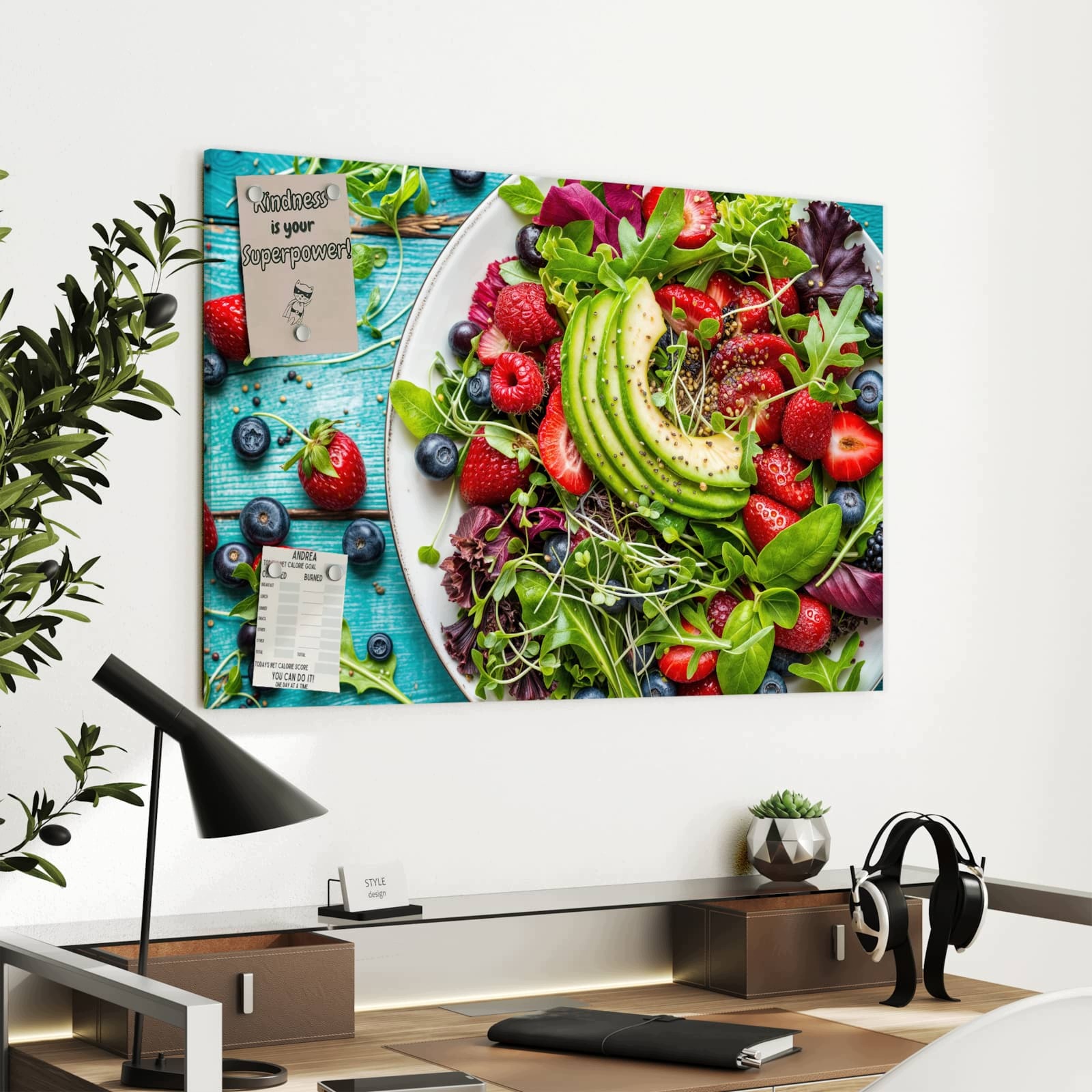 Magnetická tabule Zdravý Salát Miska 90 × 60 cm