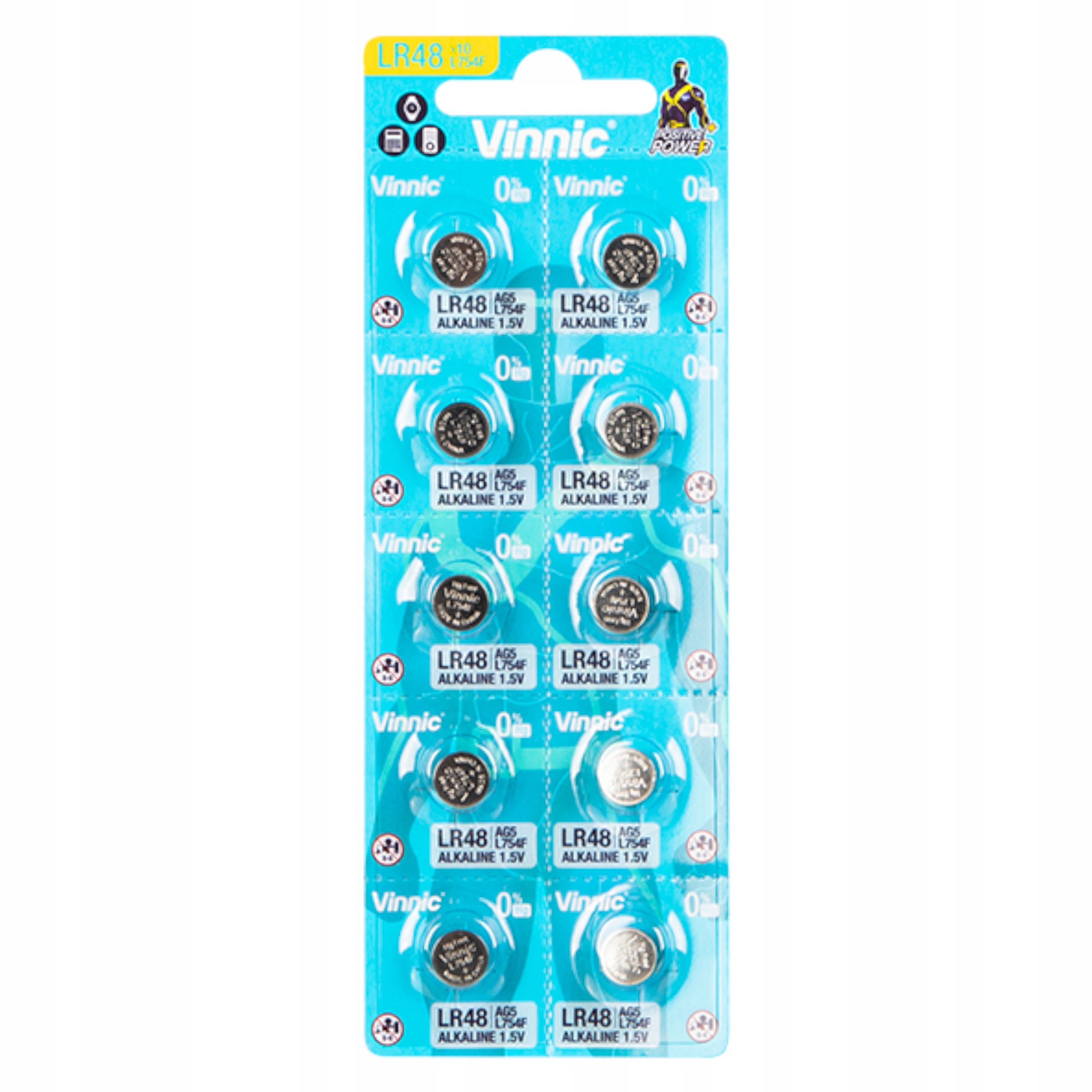 

10x Baterie Alkaliczne AG5/LR754/LR48 Do Zegarka