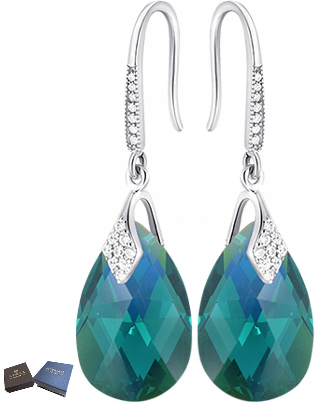 Náušnice Stříbrné Dámské Závěsné Dlouhé s Zirkony na Svatba Dárek