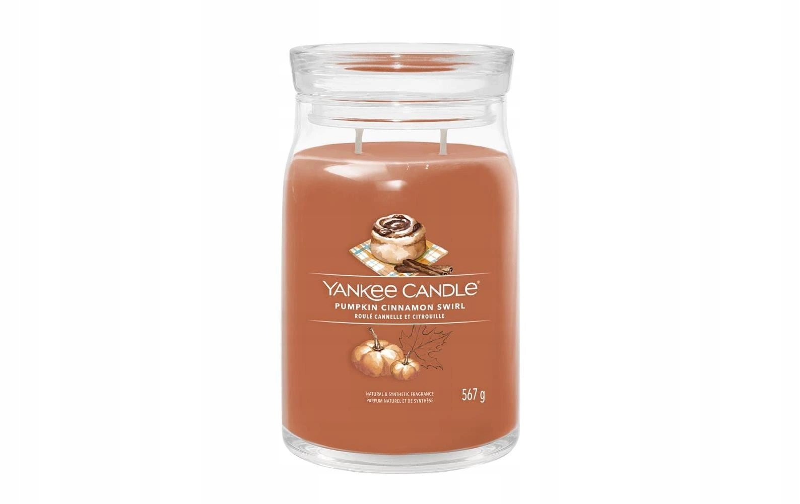 Yankee Candle Pumpkin Cinnamon Swirl velká vonná svíčka 567 g