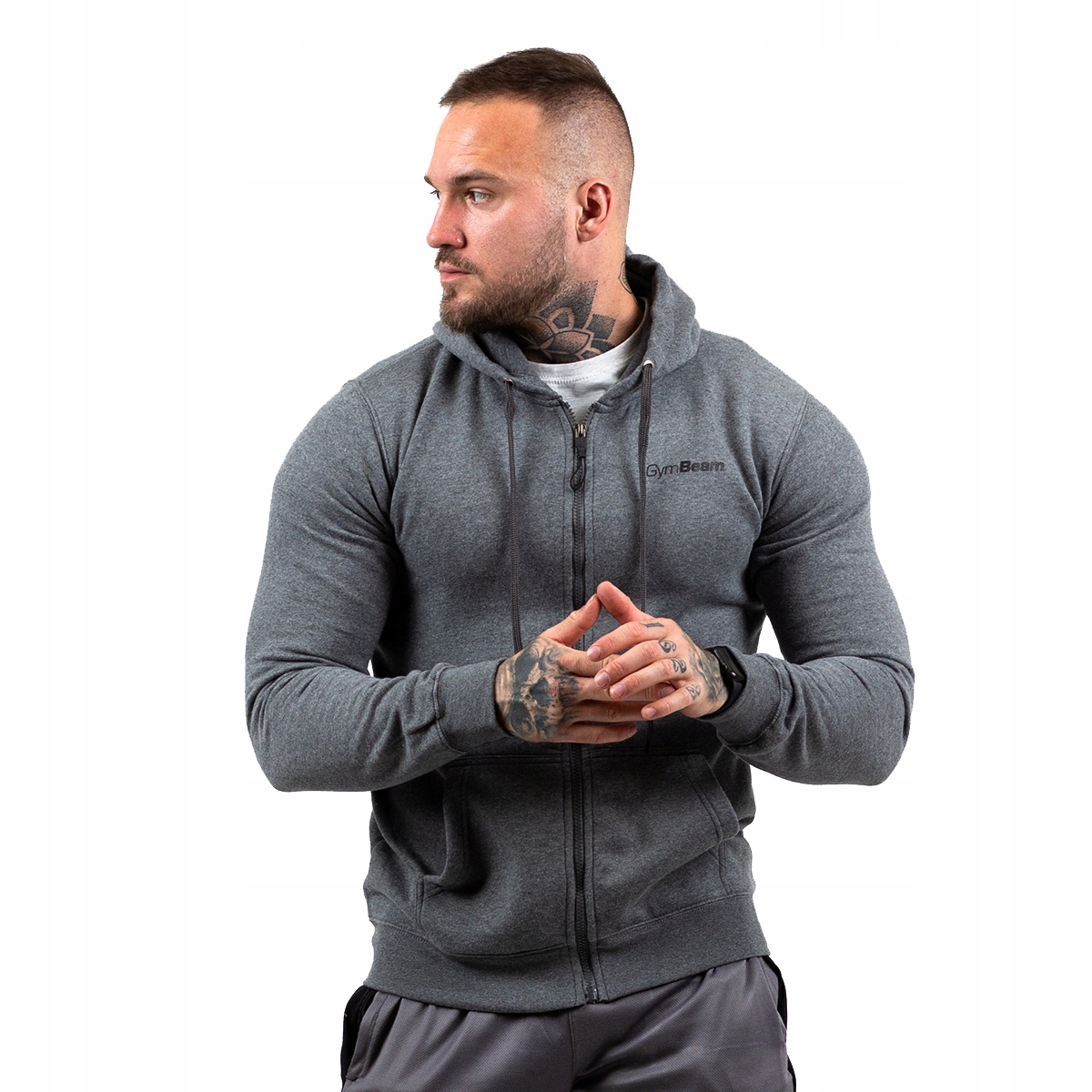 

Bluza Męska Rozpinana Z Kapturem Szara GymBeam 3XL