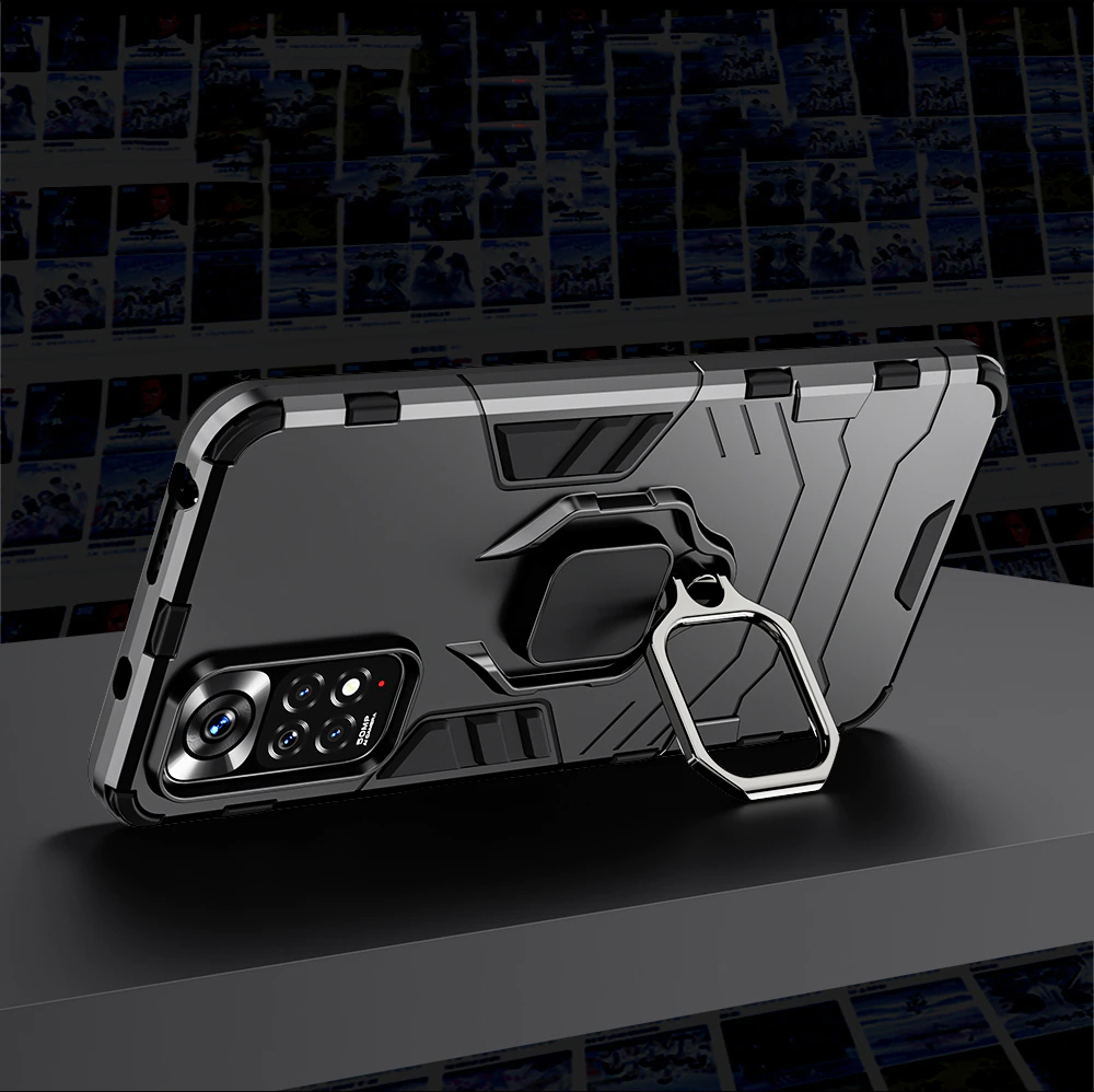 ETUI PANCERNE RING do Redmi Note 11 11S +2 x SZKŁO Dedykowany model Xiaomi Redmi Note 11 / 11S