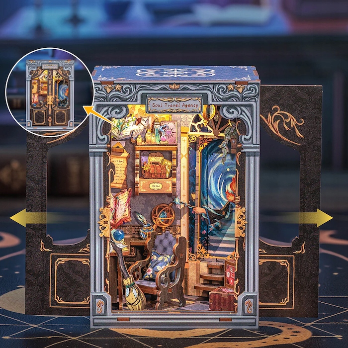 Miniaturní Domeček Diy Cestovní kancelář Duše 97ks Led osvětlení