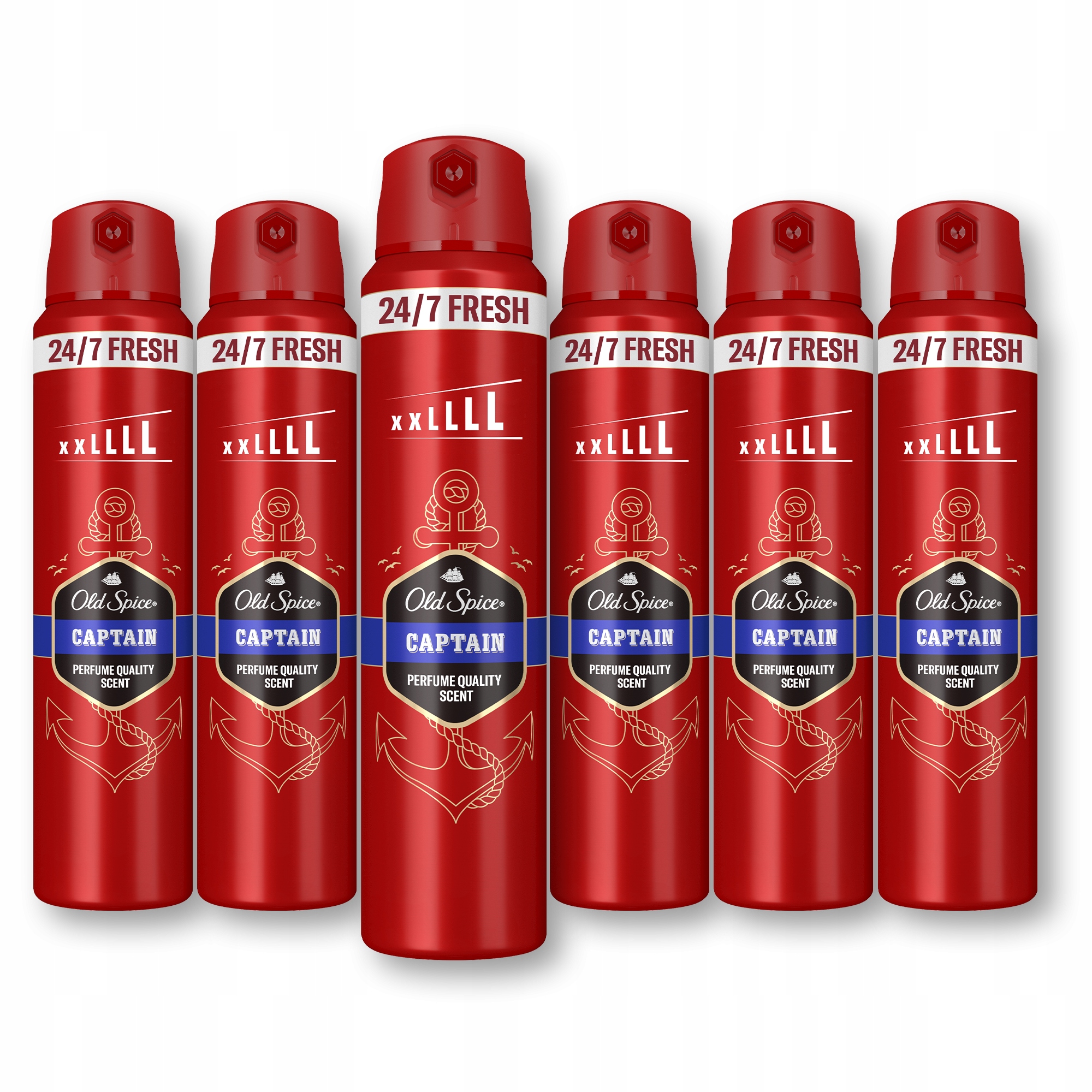 Old Spice Captain Dezodorant męski w sprayu, 6 x 250ml
