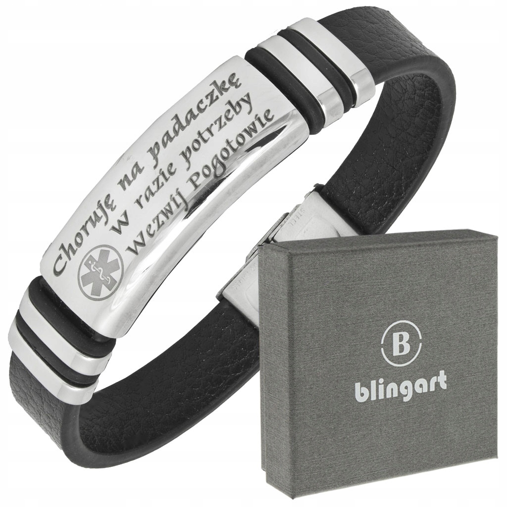 

Skórzana męska Bransoletka Z Grawerem regulowana