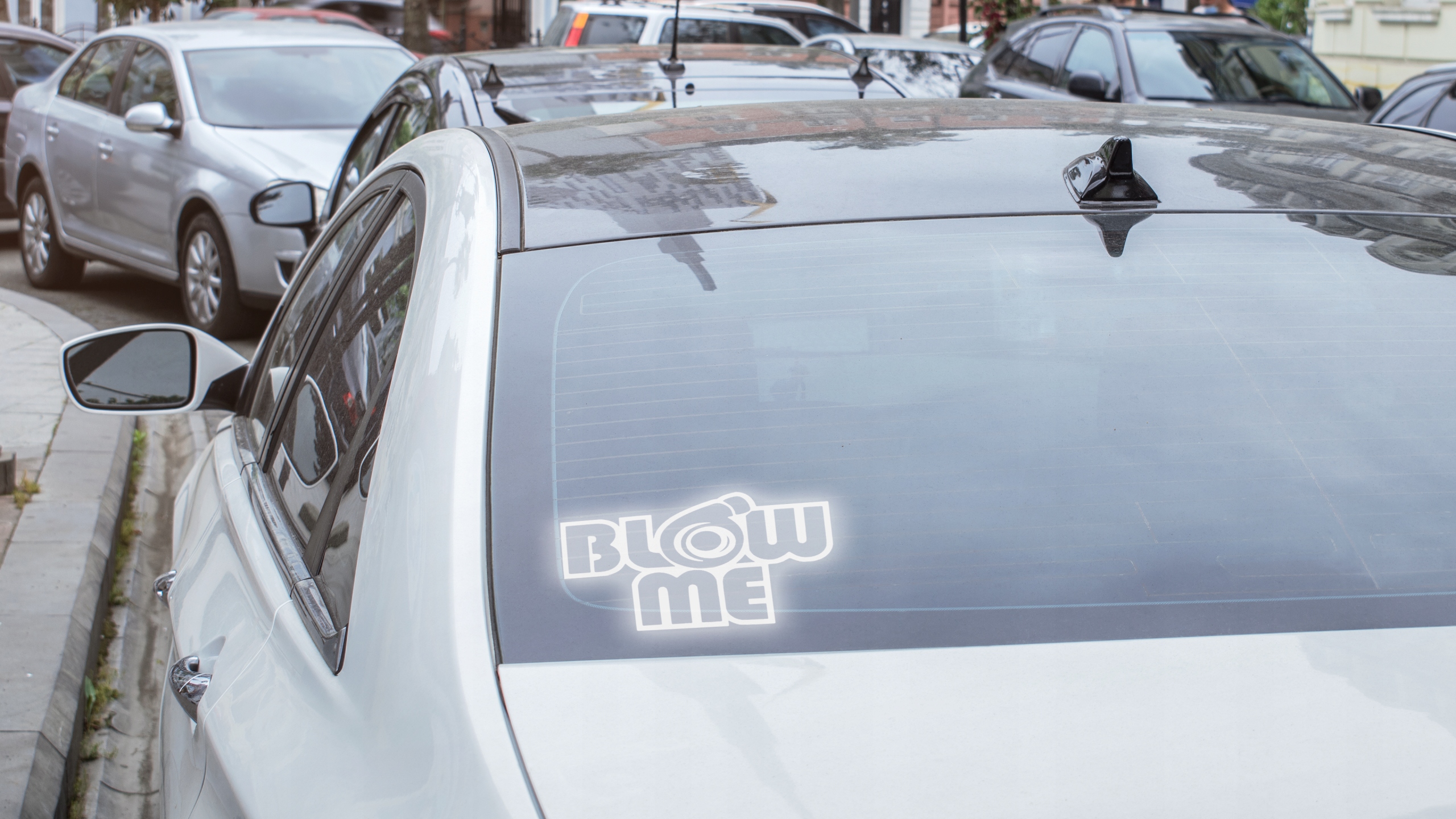 Naklejka DMUCHNIJ MNIE na samochód na auto - ODBLASKOWA| HOLOGRAM Producent Inny