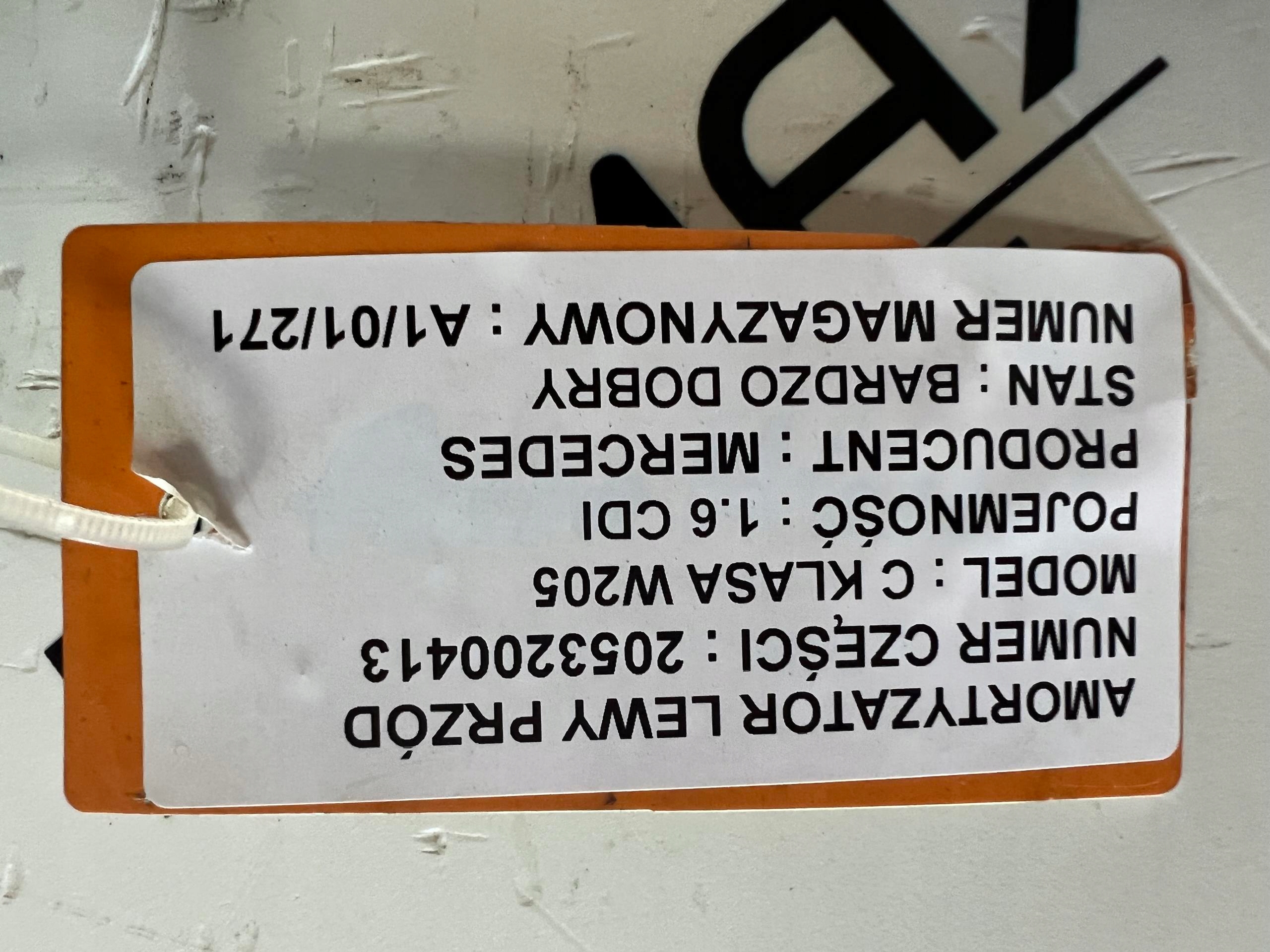 shock absorber left front MERCEDES C KLASA W205