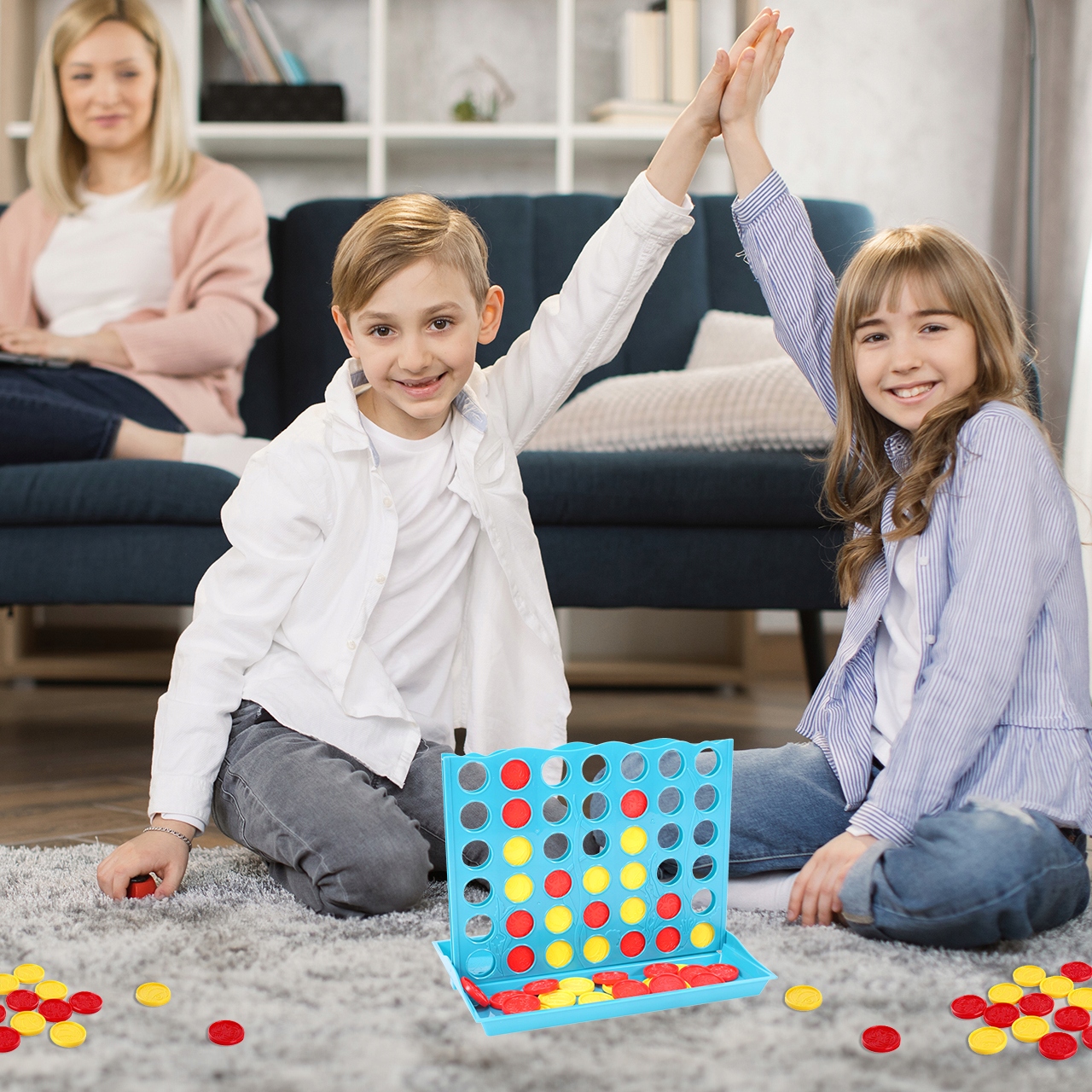 LOGICKÁ HRA SEŘADA LARGE CONNECT 4 BINGO PRO CELOU RODINU DĚTI Materiál: plast