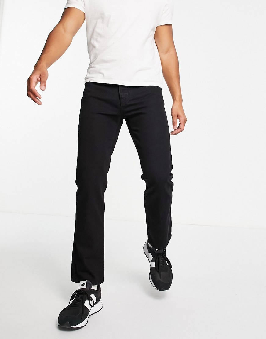 Czarne jeansy z prostymi nogawkami defekt W36 L32