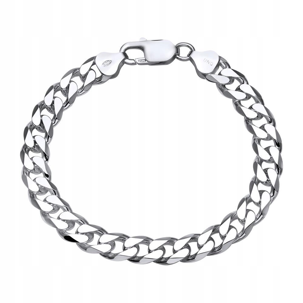 Stříbrný náramek Pánská pancířová Stříbro 925 Diamantová 7 mm Plná