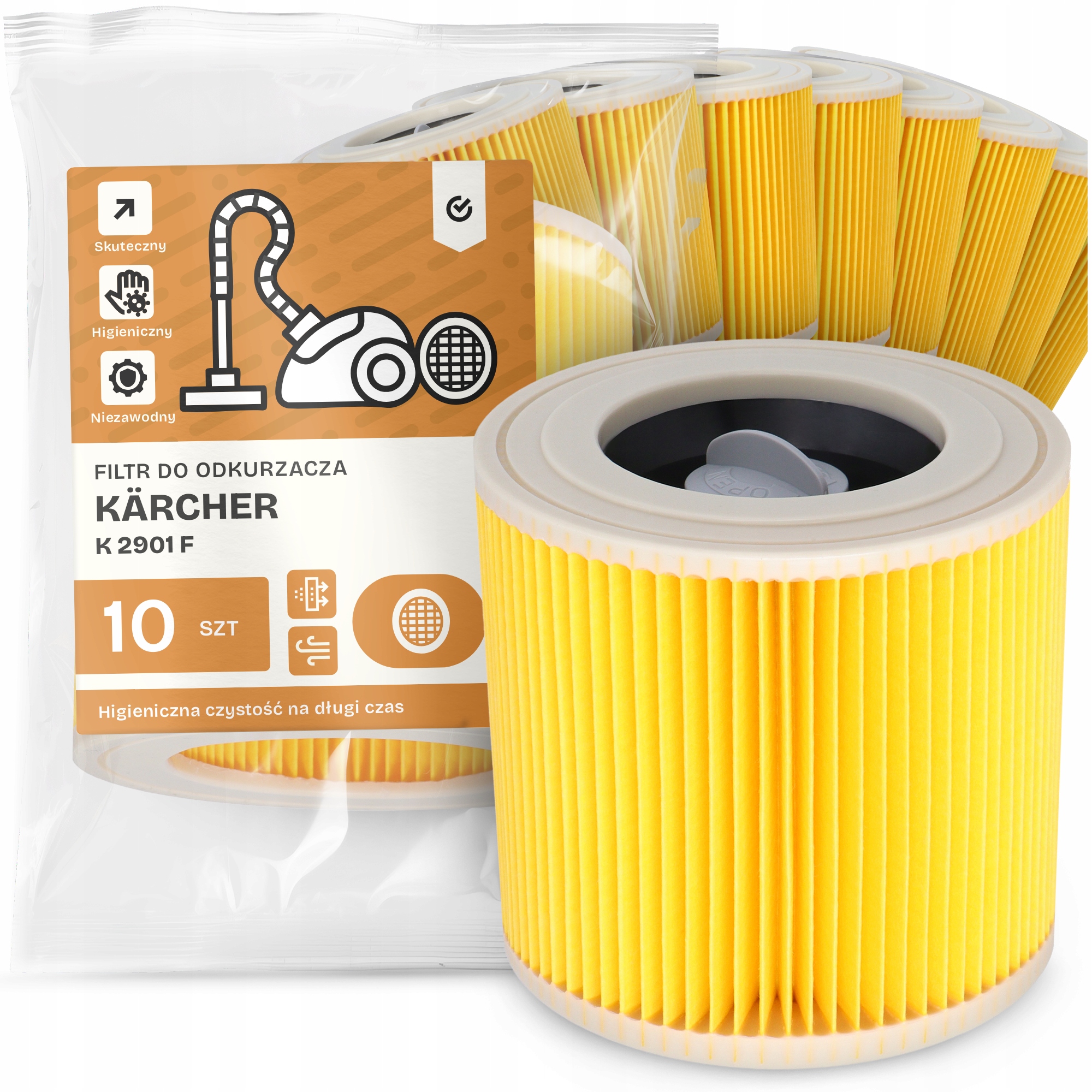 10 x Filtr Pro Vysavač Kärcher K 2901 F Výkonný Náhradní Filtr Pro Vysavač Em-w