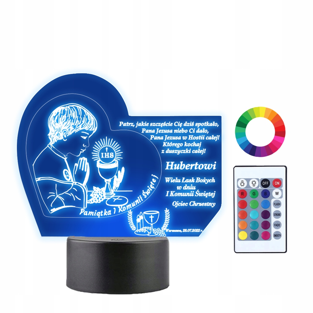 

Lampka Led Pamiątka Pierwszej Komunii Świętej