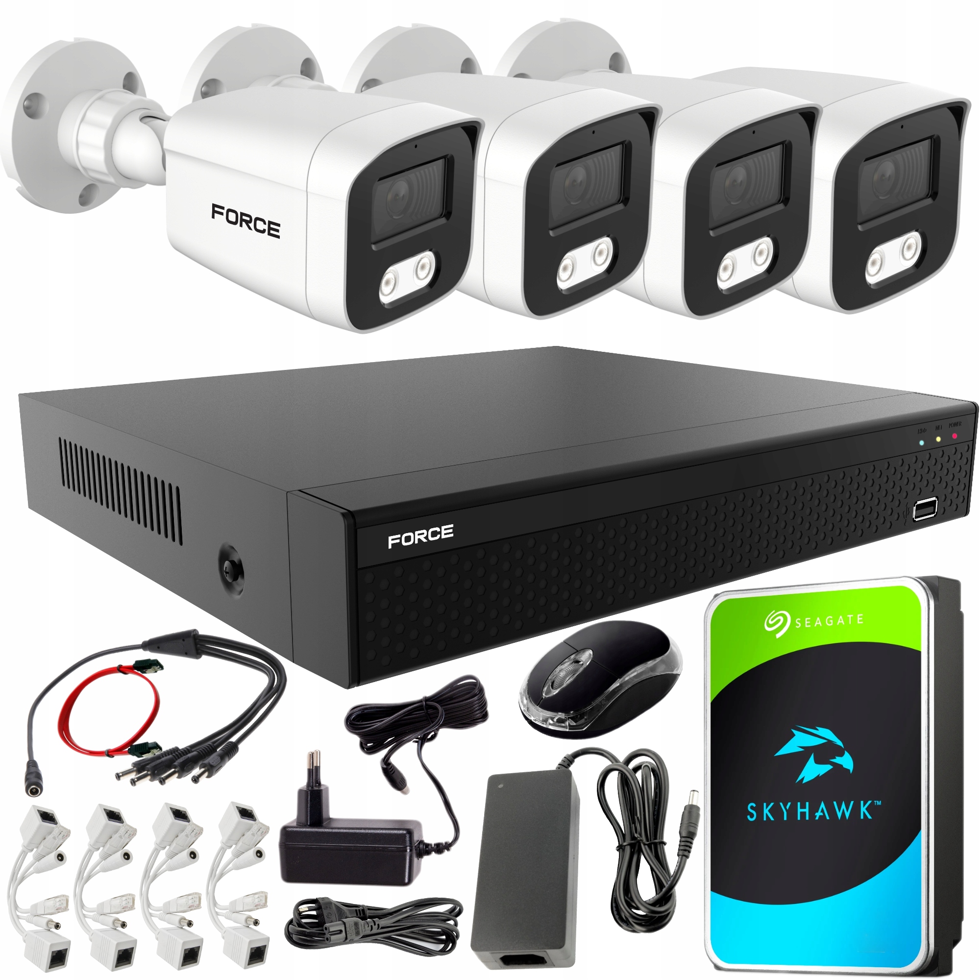 Force Monitorovací sada 4x Ip kamera 4MPx 2K Aplikace Disk 1TB