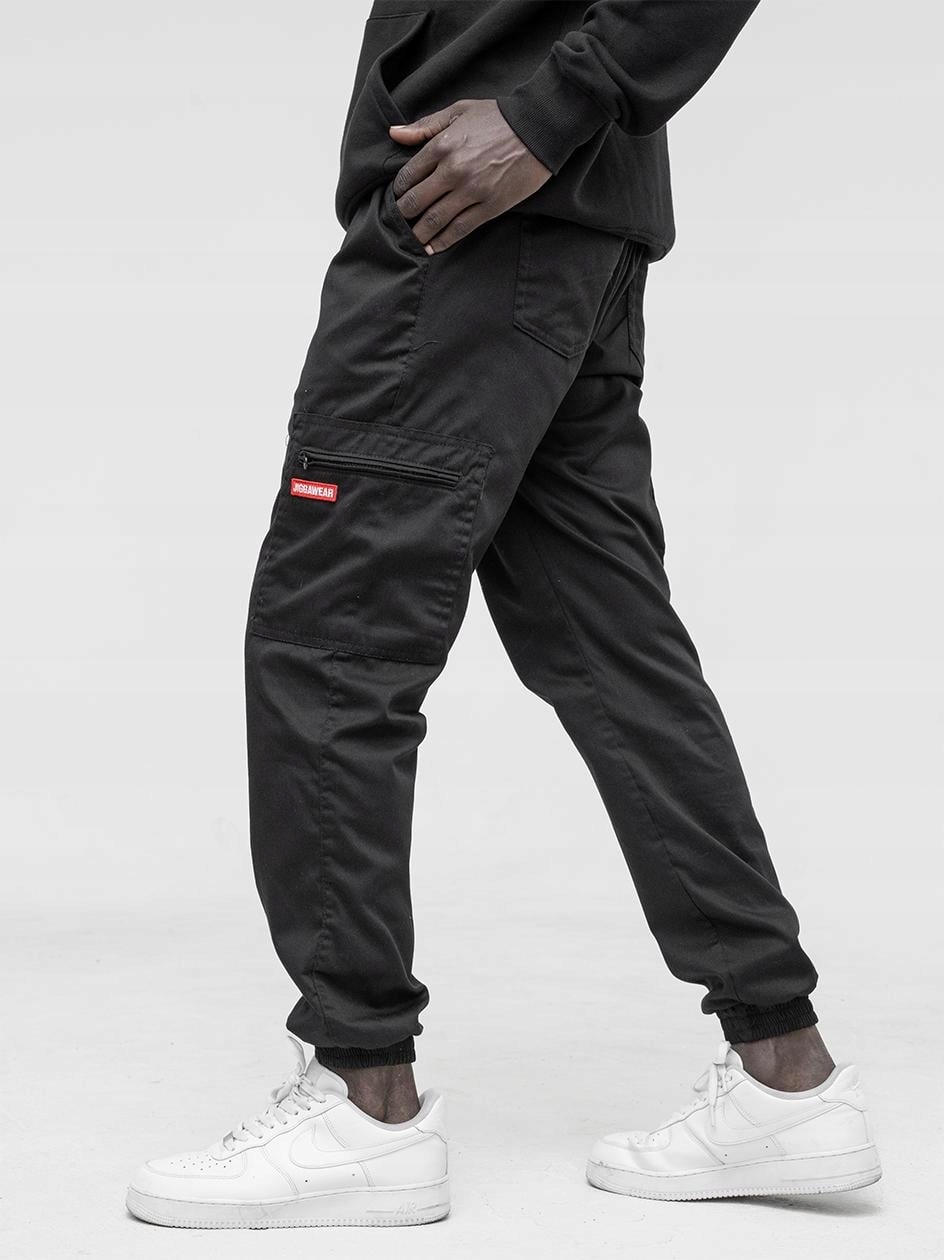 Pánské Kapsáče plátěné s cargo kapsami Jigga černé 4XL