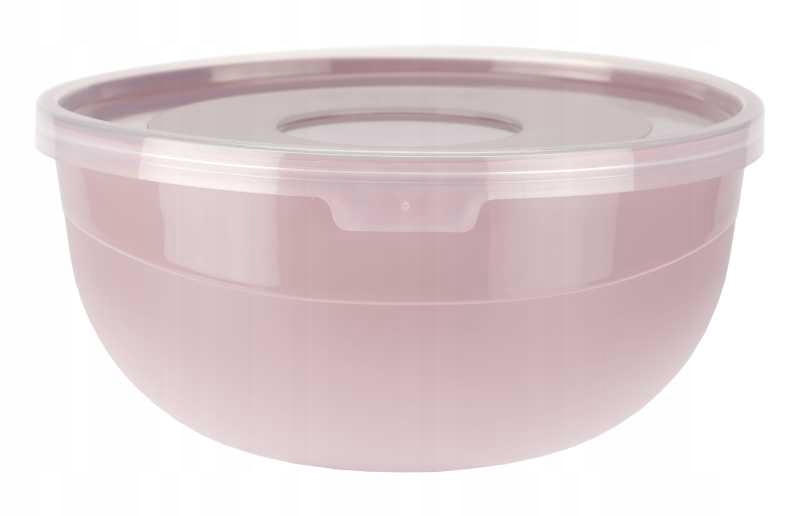 MISECZKA PLASTIKOWA Z POKRYWKĄ RÓŻ 0,7L RAVI