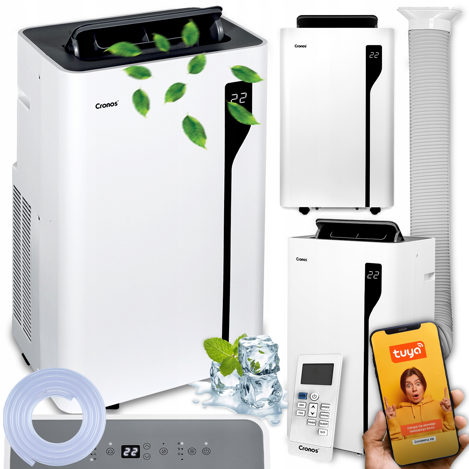 KLIMATYZATOR PRZENOŚNY OSUSZACZ ENERGOOSZCZĘDNY R290 4,1kW 1330W WiFi TUYA