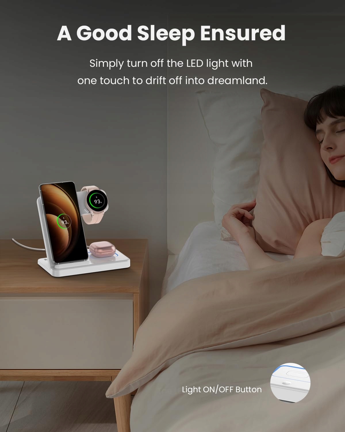 GEEKERA Stacja Ładowania 3w1 Dla Samsung S25 S24 S23 S22 S21 Galaxy Watch — miniatura 6