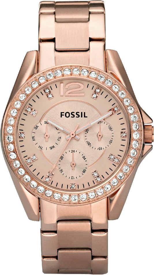 Dámské hodinky Fossil ES2811 růžové zlato, módní, vhodné k plavání.