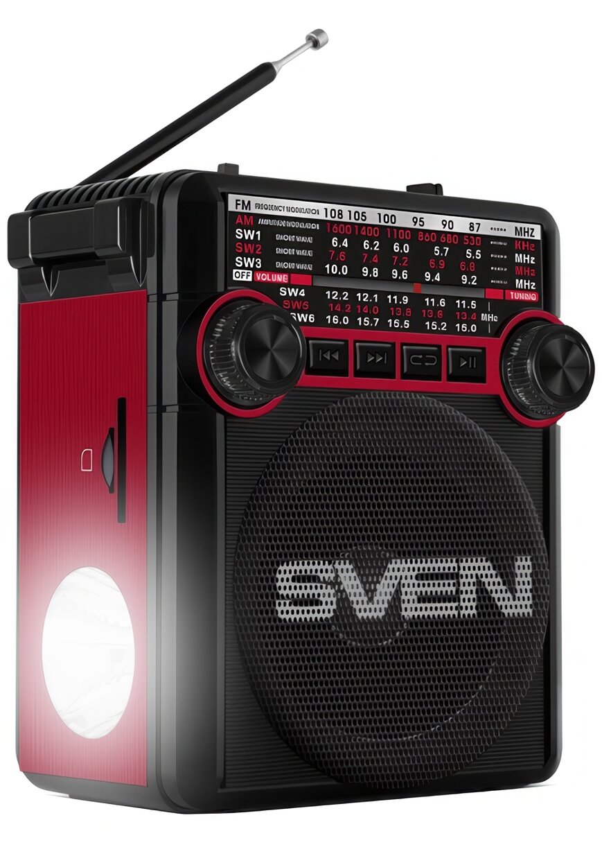 Radio SVEN SRP-355 Czarno-czerwony Kolor czarny