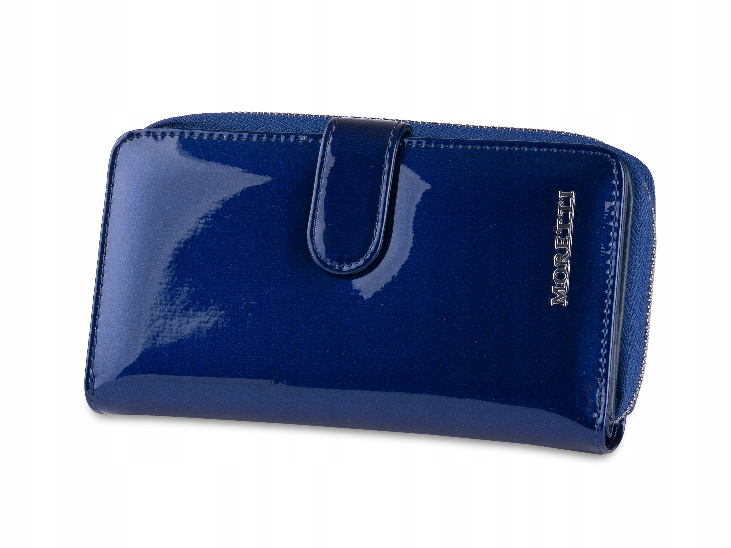 

Portfel skórzany damski lakierowany z suwakiem