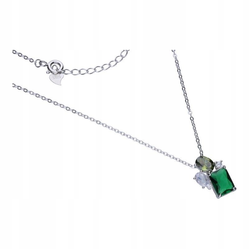 Dámský stříbrný náhrdelník 925 s barevnými zirkony, módní vzor jako dárek