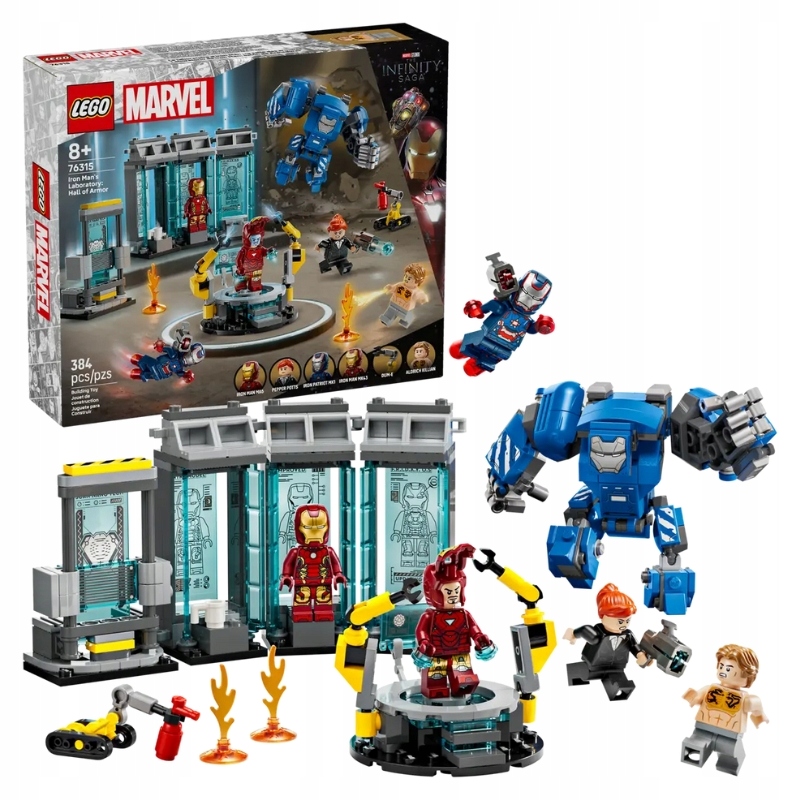 Lego Marvel Laboratoř Iron Mana Zbrojnice Stavebnice Sada Kostek 384 Dílků