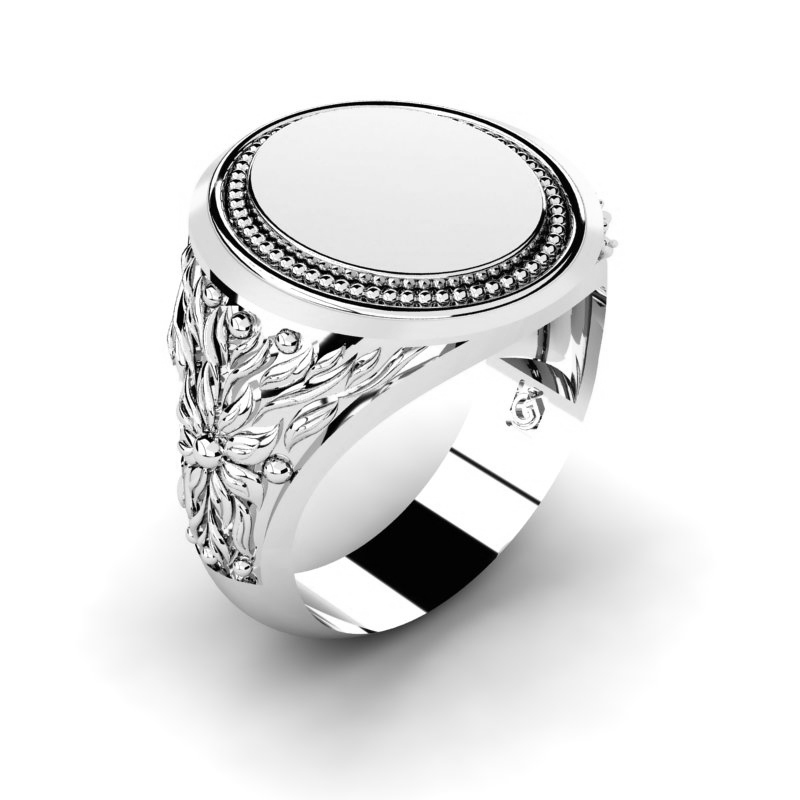 SYGNET SREBRNY MĘSKI RĘCZNIE ZDOBIONY GRAWER 12598359800 - Allegro.pl