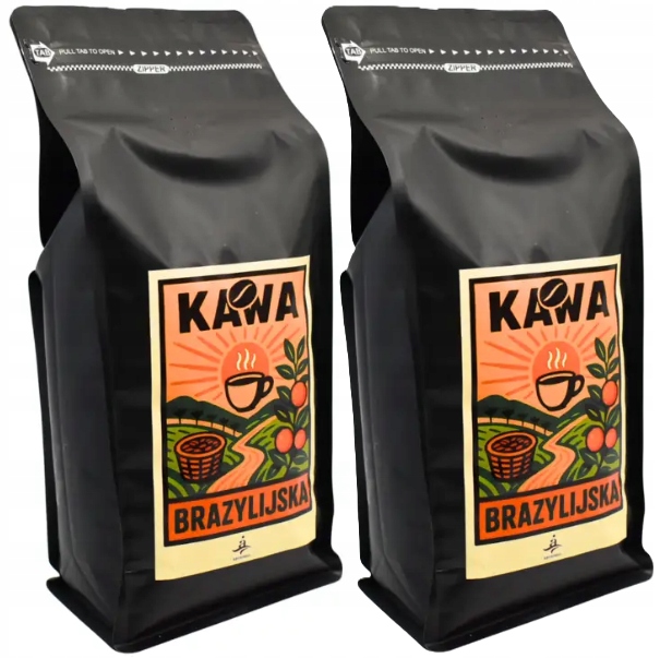 Levně 2 x Káva Brazílie 1KG Arabica Tón žluté švestky Ořechová hloubka