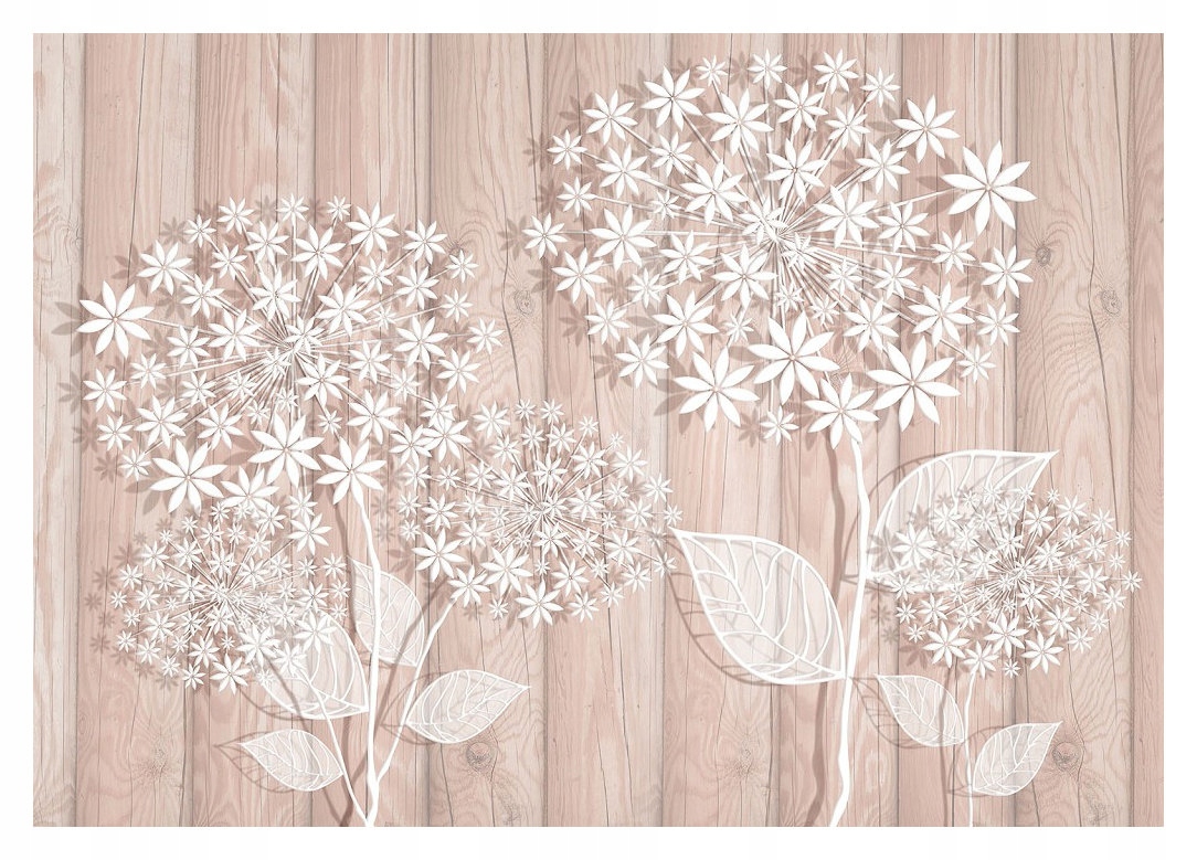 Fototapeta Bílé květy na dřevě přírodní elegance 208x146 lepidlo