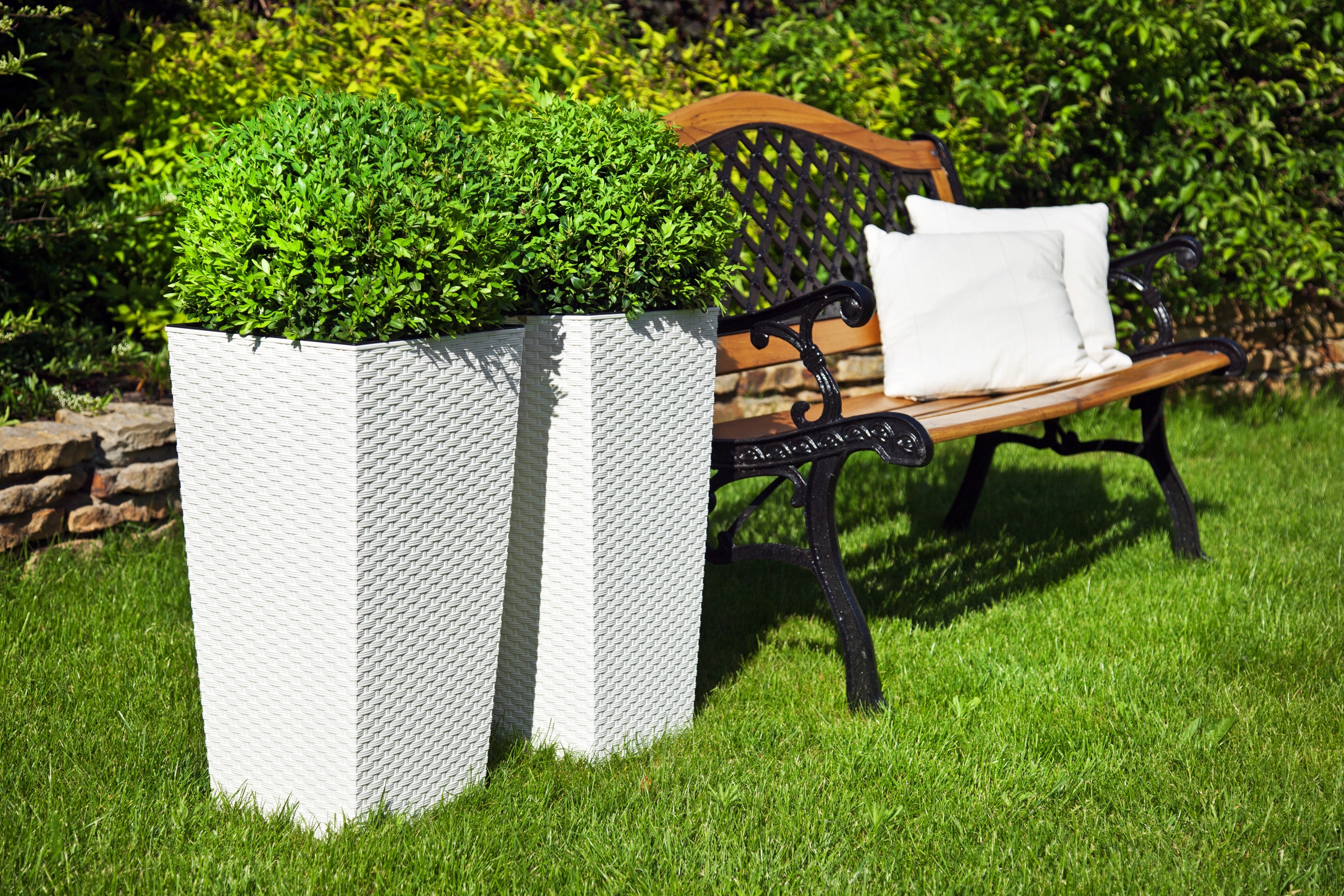 Doniczka FINEZJA RATTAN 25x25cm kol. GRAFITOWY Kolor szary