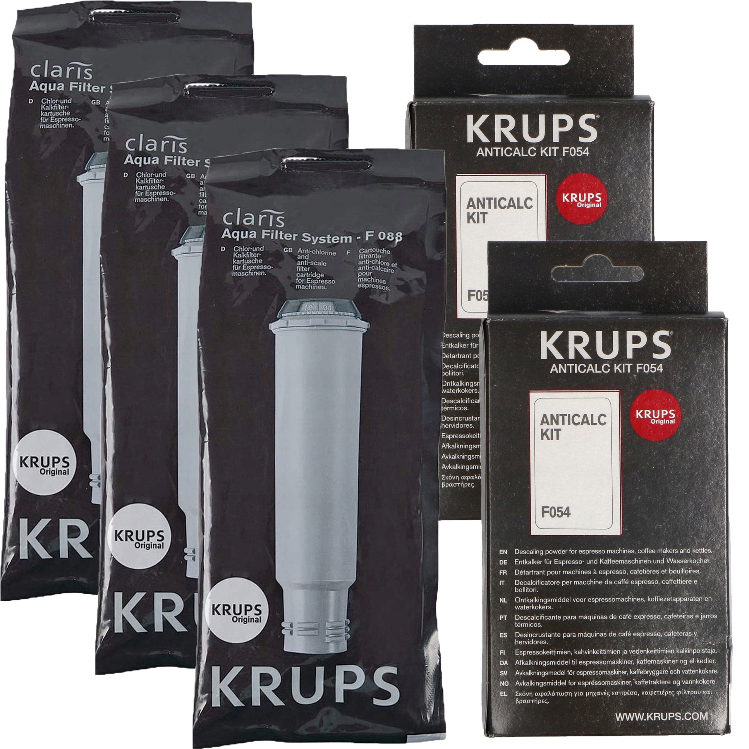 3x Filter na expres Krups Nivona Siemens Bosch Odvápňovač AntiCalc 4x40 g