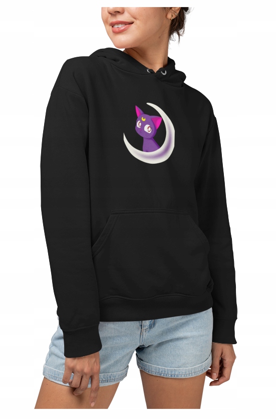 

Sailor Moon Bluza Z Kapturem Manga Ciepła Czarna S