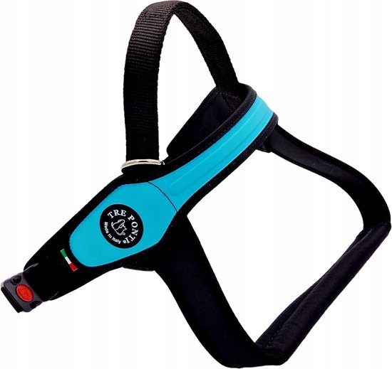 Levně Postroj pro psa Tre Ponti Primol nastavitelný Modrý s rukojetí velký XL