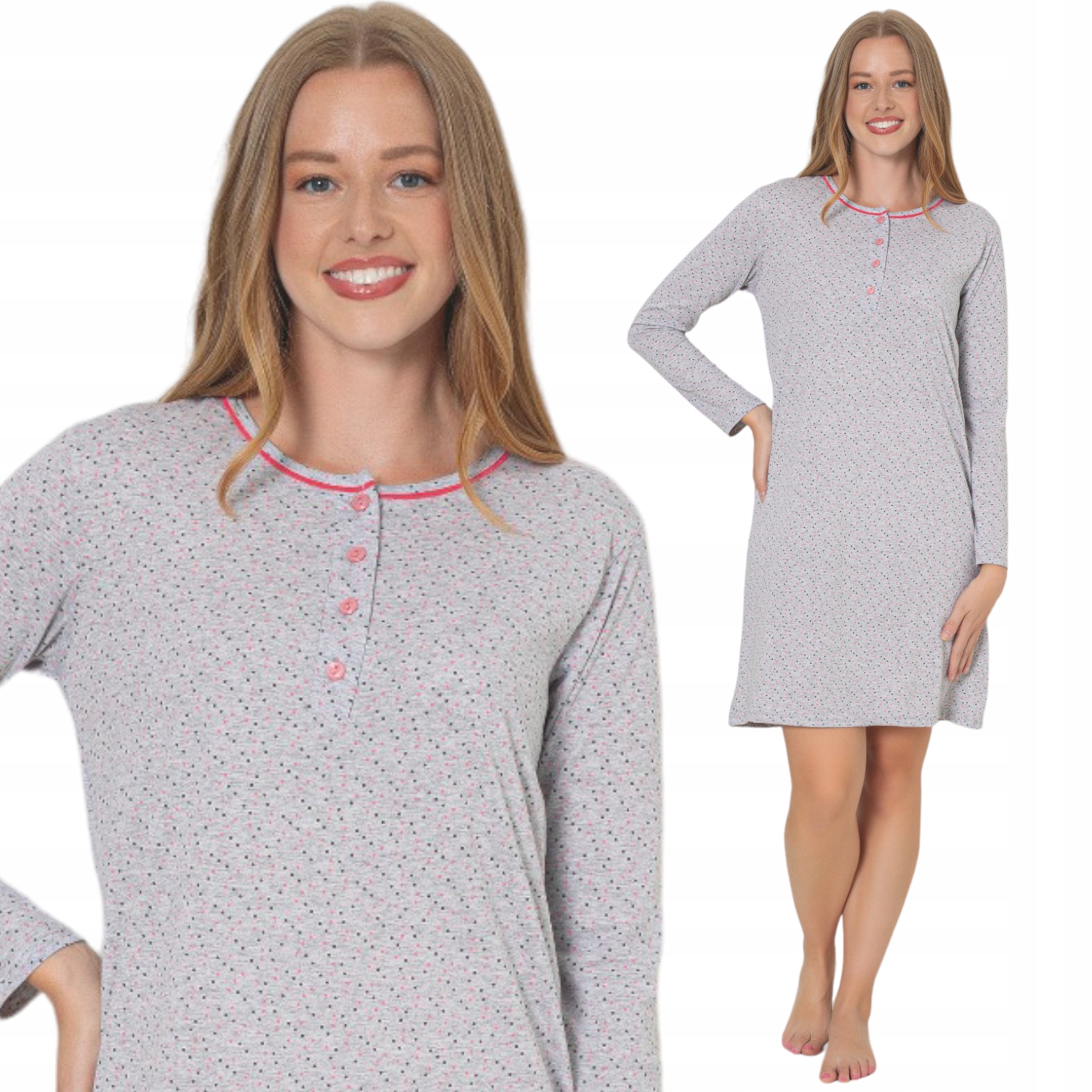 KOSZULA NOCNA DŁUGI RĘKAW/ TURECKIE 100%BAWEŁNA