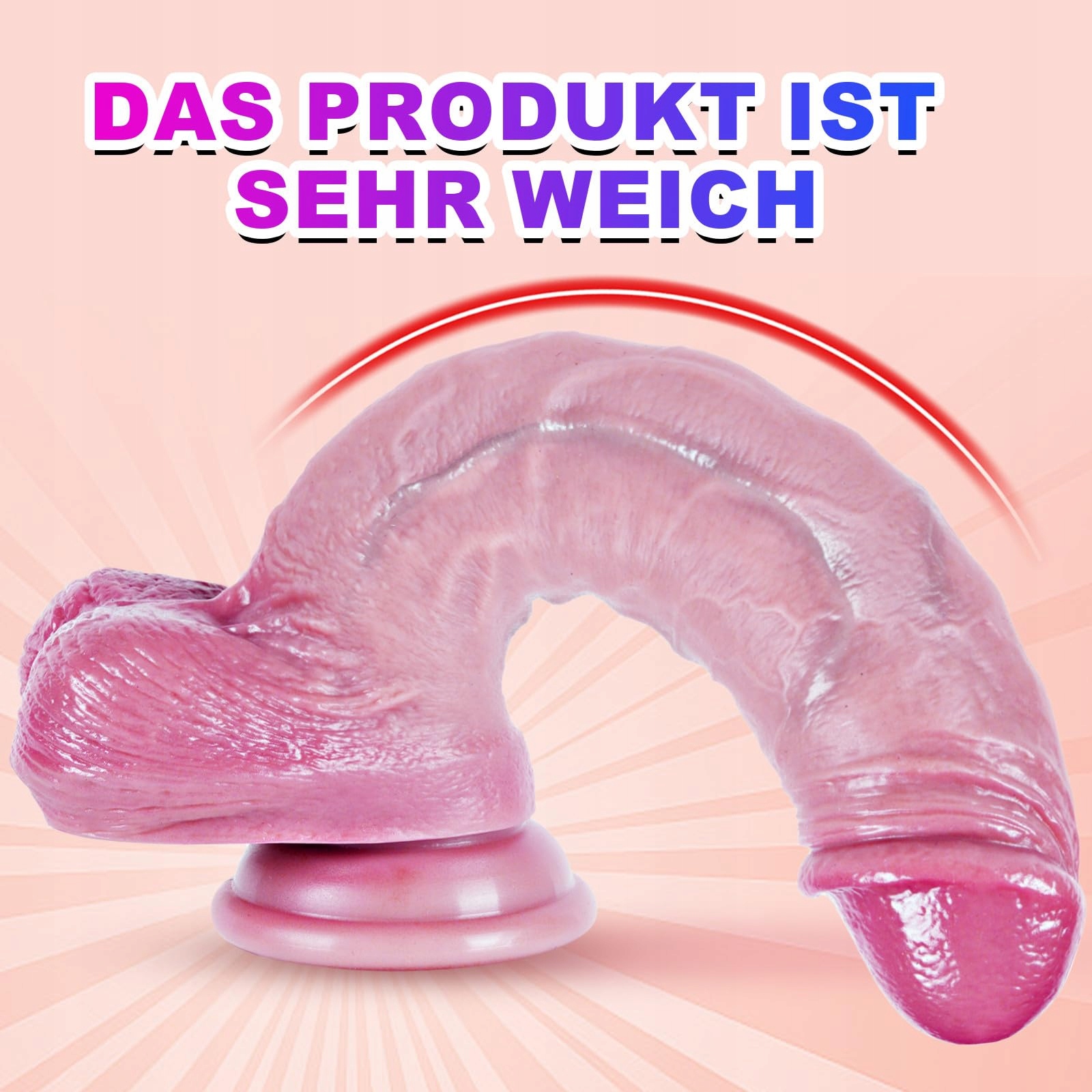 XXL TOYS Realistyczny Dildo 38 cm Z Silikonu Z Silną Przyssawką — miniatura 2
