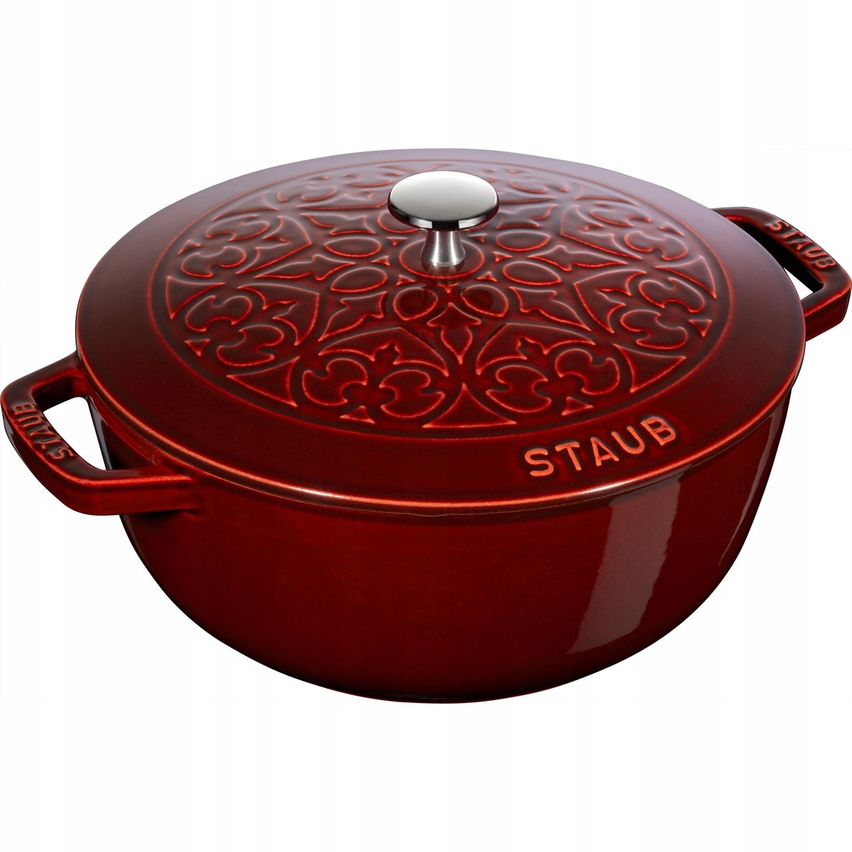 Staub Special Cocotte garnek żeliwny okrągły lilia 5l grenadynowy Francja