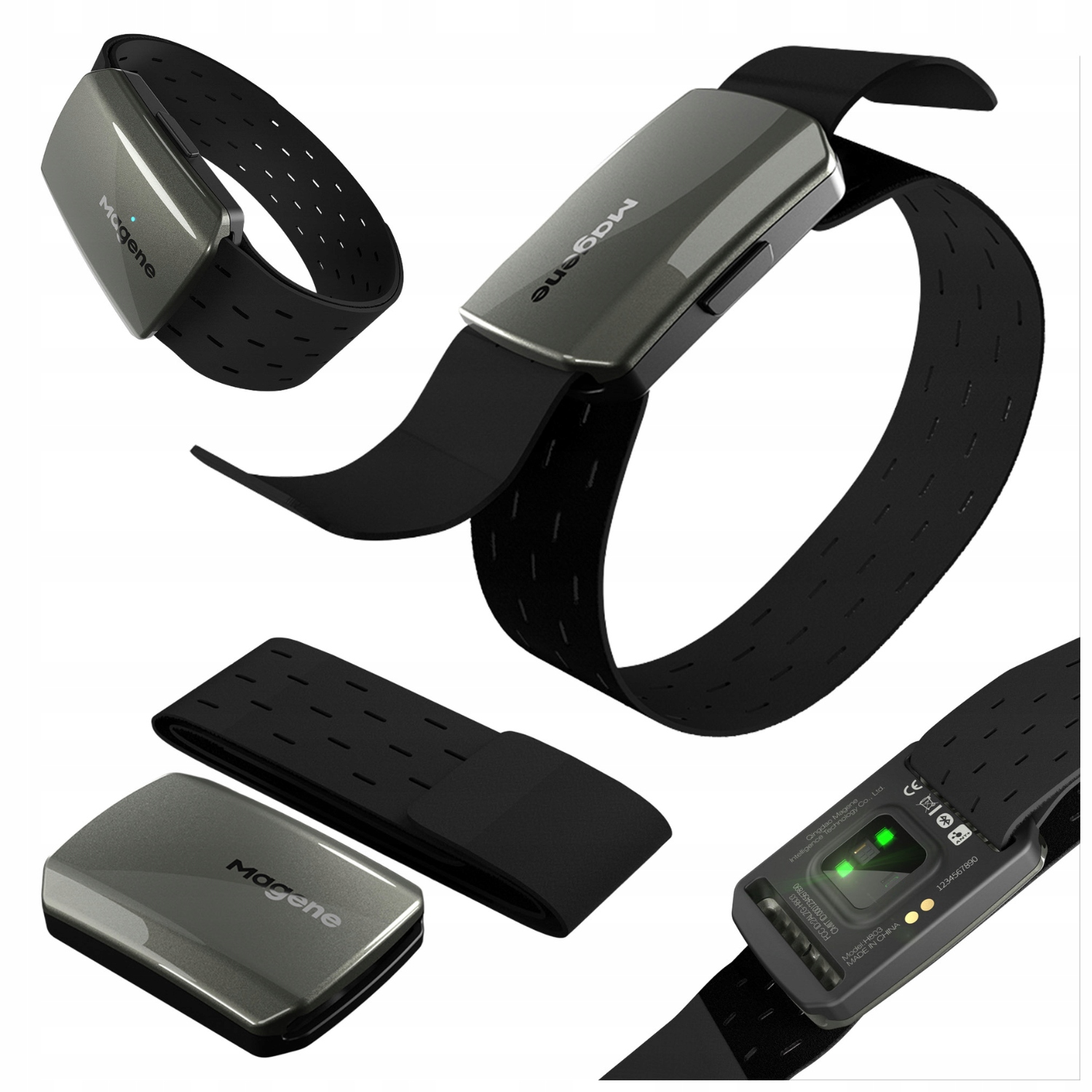 Opaska czujnik tętna pulsometr na ramię Ant+ Bluetooth Magene H803