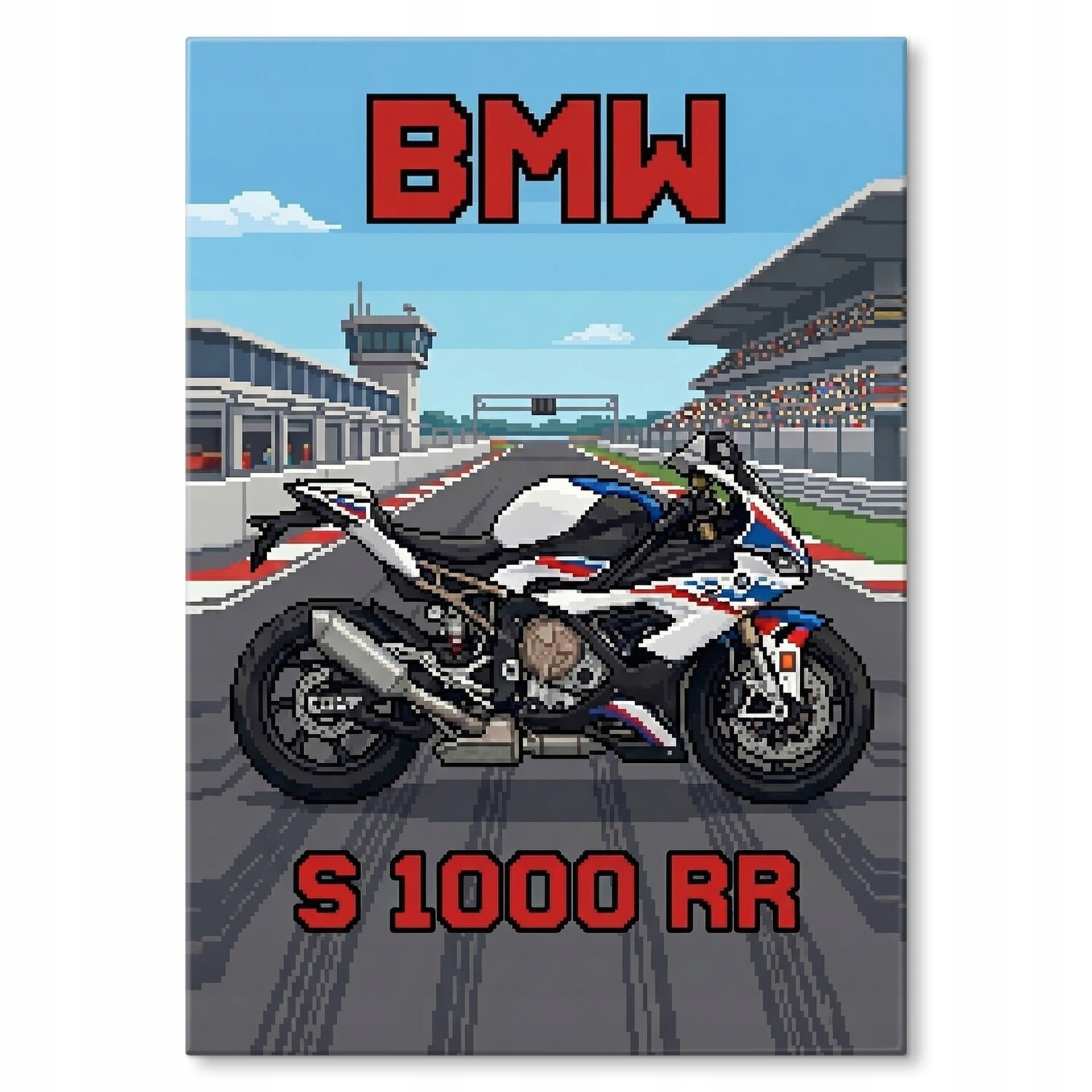 Kovový plakát Bmw S 1000 Rr Retro Pixel Šidítko Plech 30 x 42 cm Dárek!