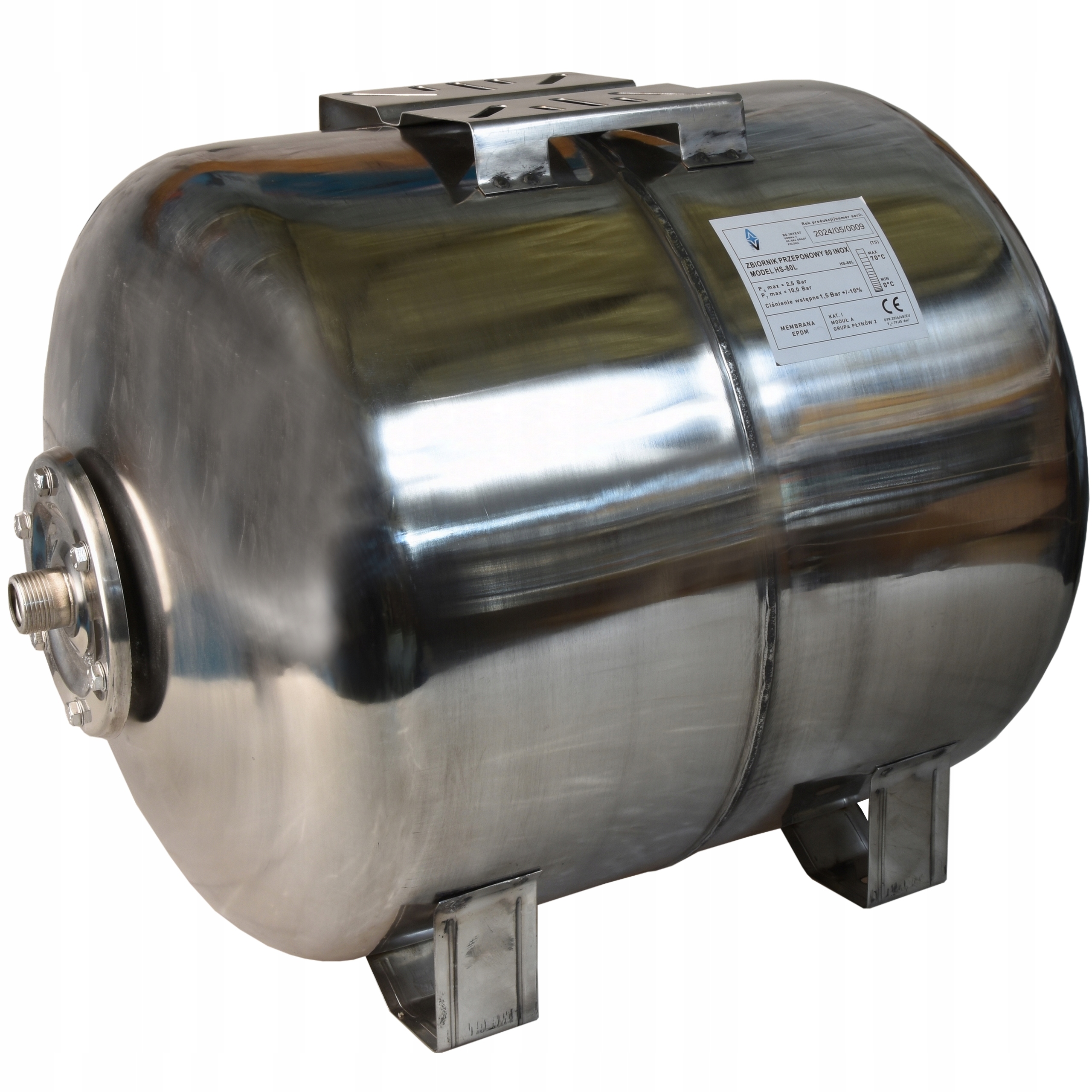 Hydroforová Nádrž Z Ocele 80L Inox S Membránou Epdm 8Bar Do Domácnosti