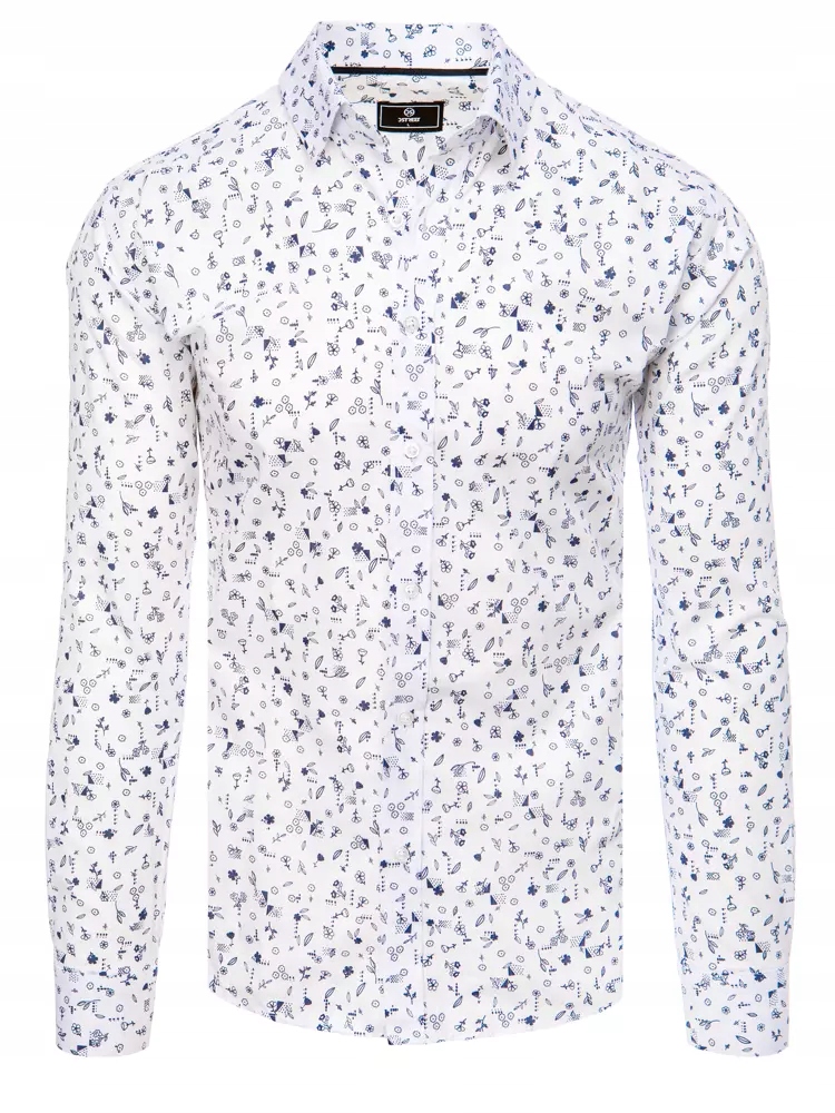 KOSZULA MĘSKA WE WZORY Z DŁUGIM RĘKAWEM roz. XXL