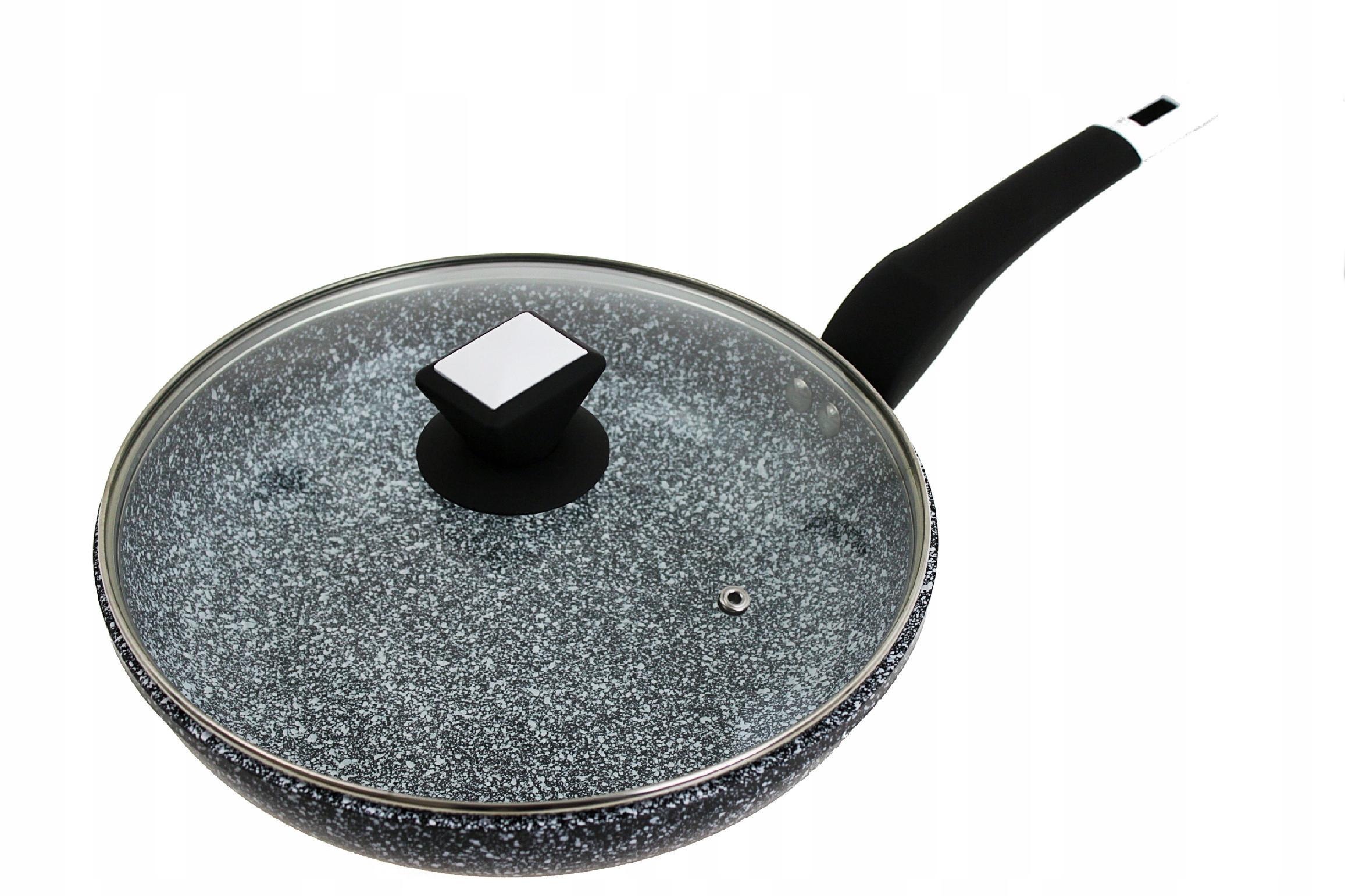 

Patelnia 24cm Granitowa Pokrywka Indukcja Gaz