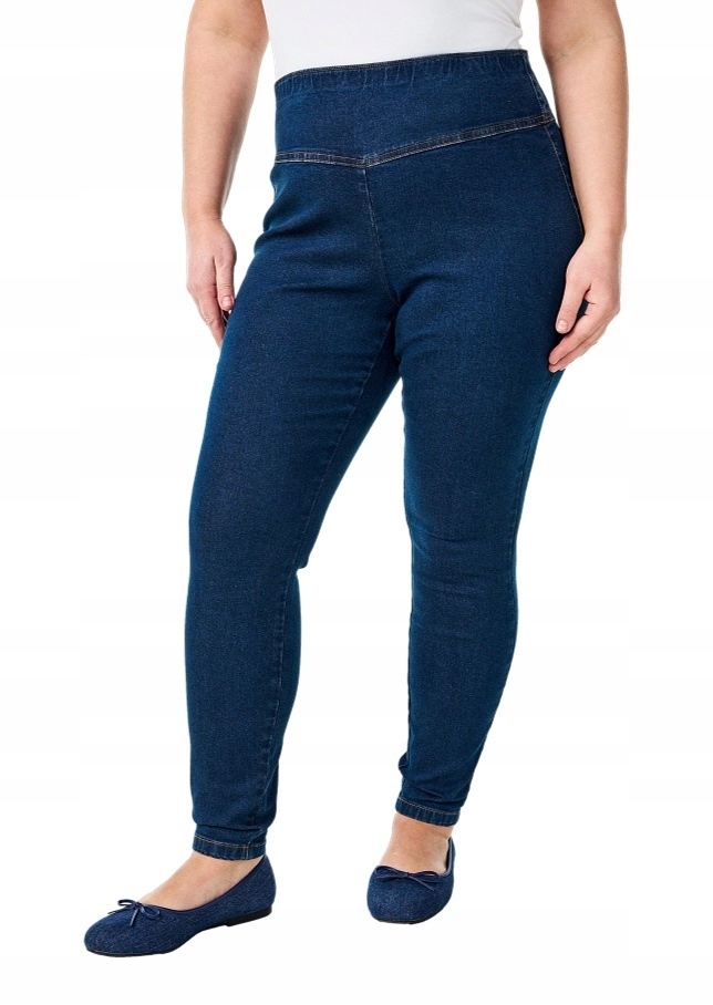 Plus Size Zizzi Modré Kalhoty Jegginsy Vysoký Pas 000B 48