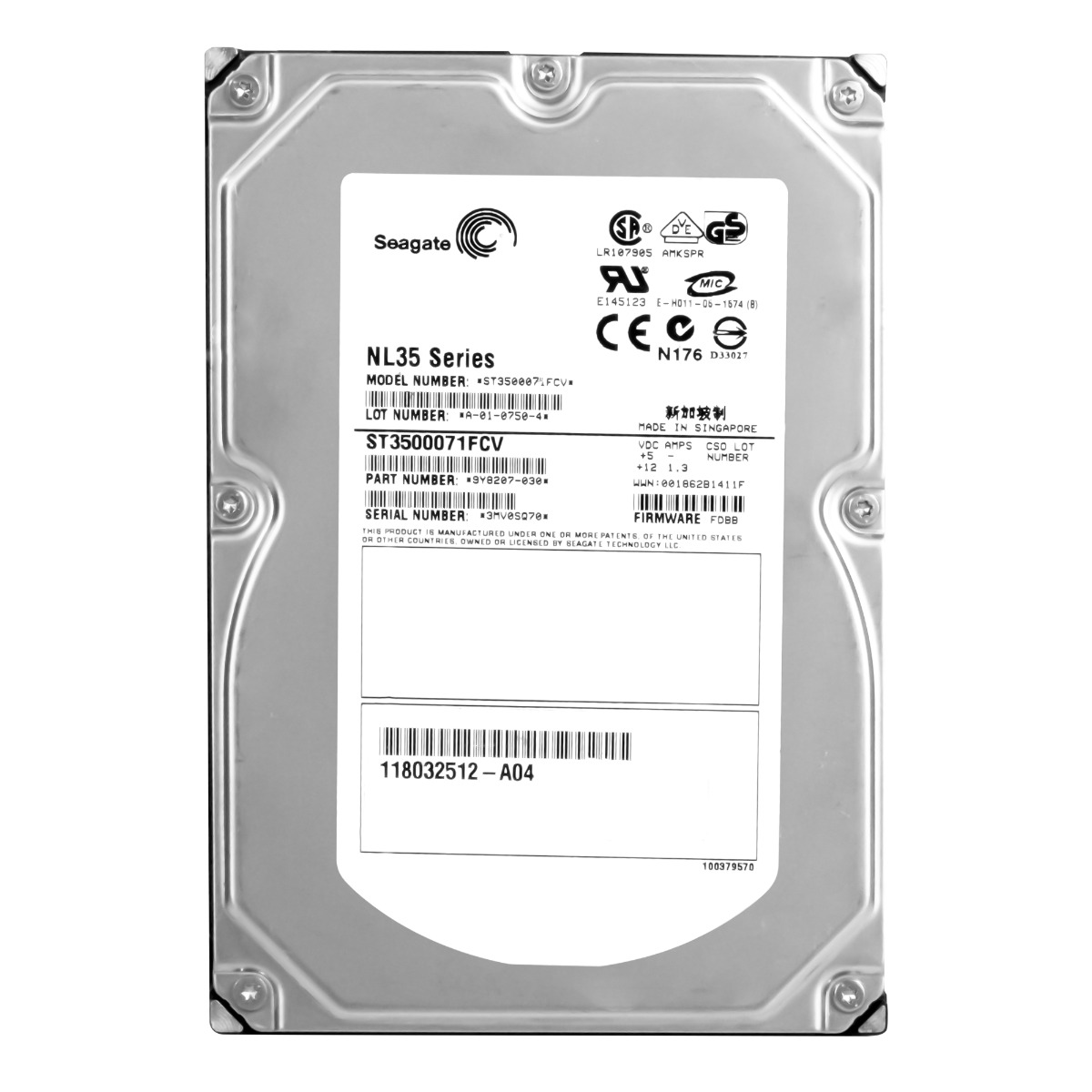 Emc 118032512-A04 500GB 7.2K Fc 3.5'' ST3500071FCV